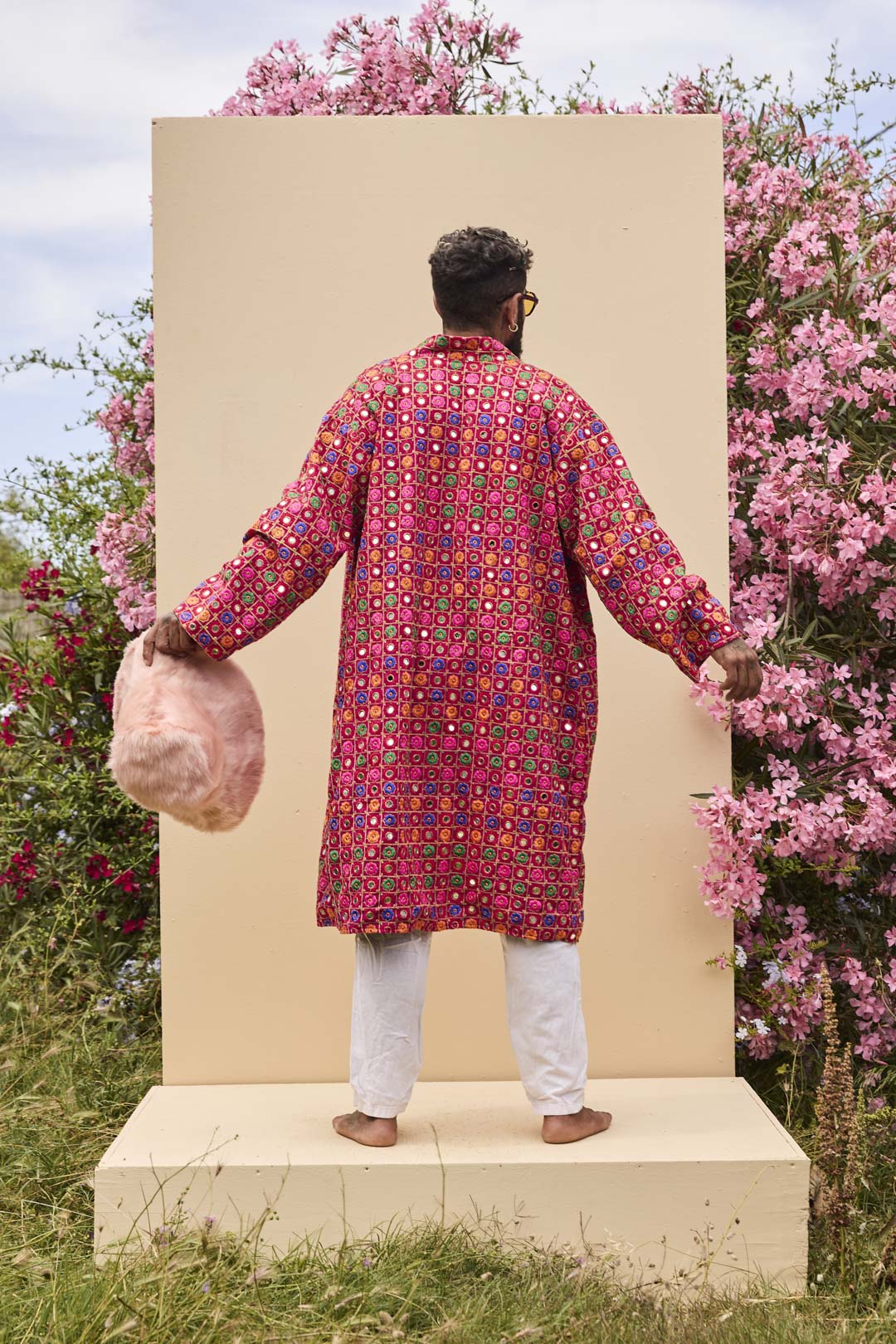 Sonny Long Open Jacket In Raspberry