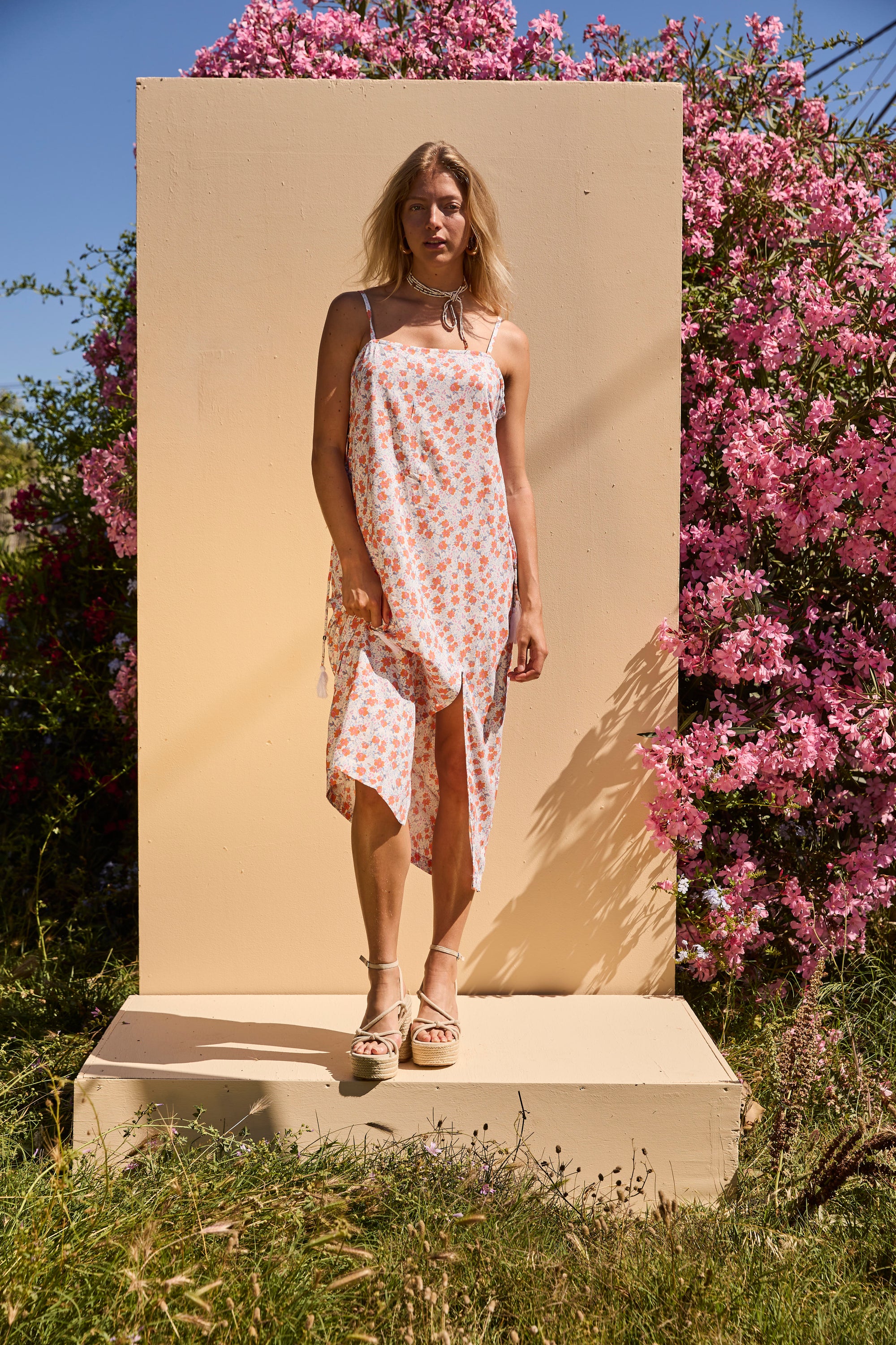 LENI long dress - White floral