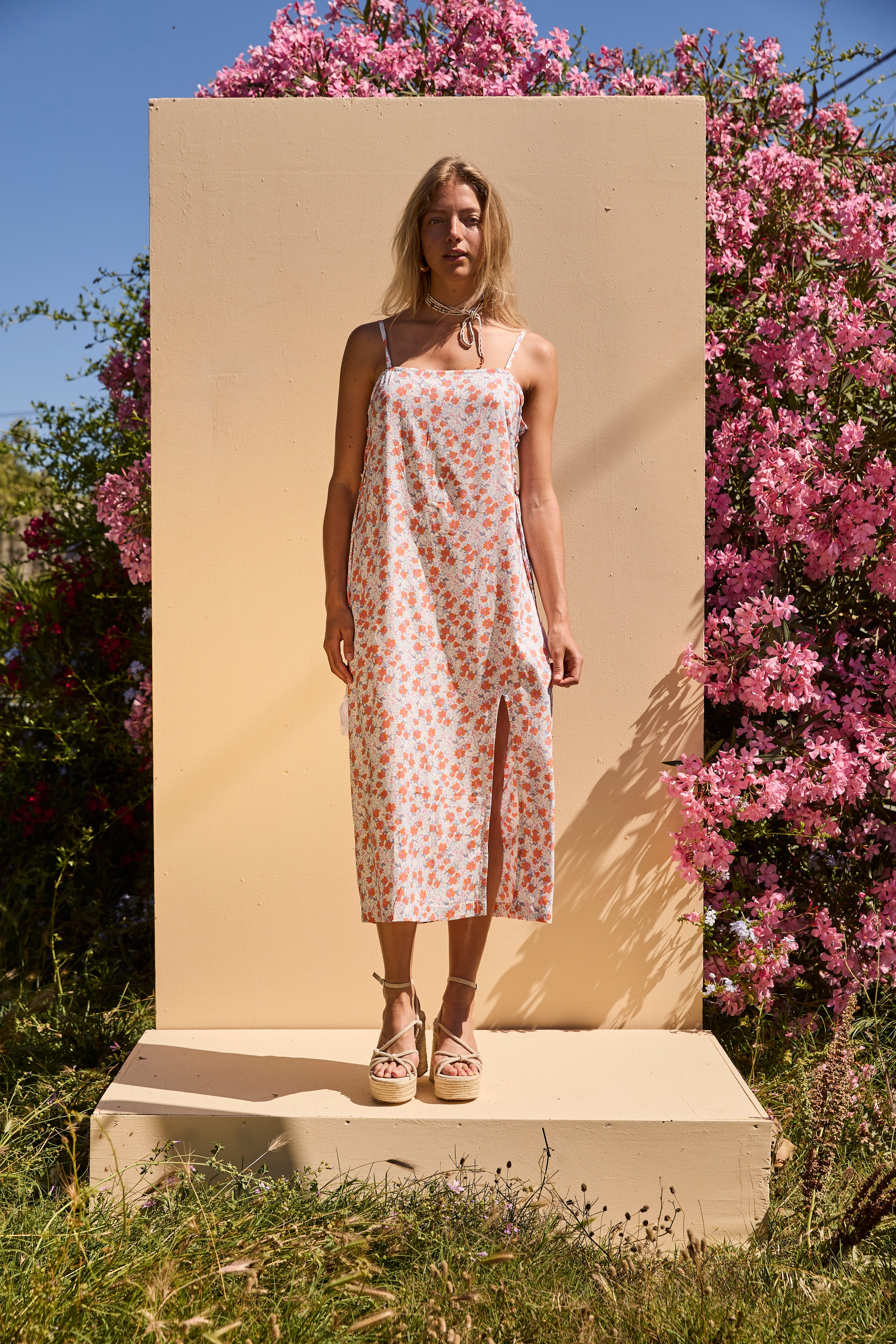 LENI long dress - White floral