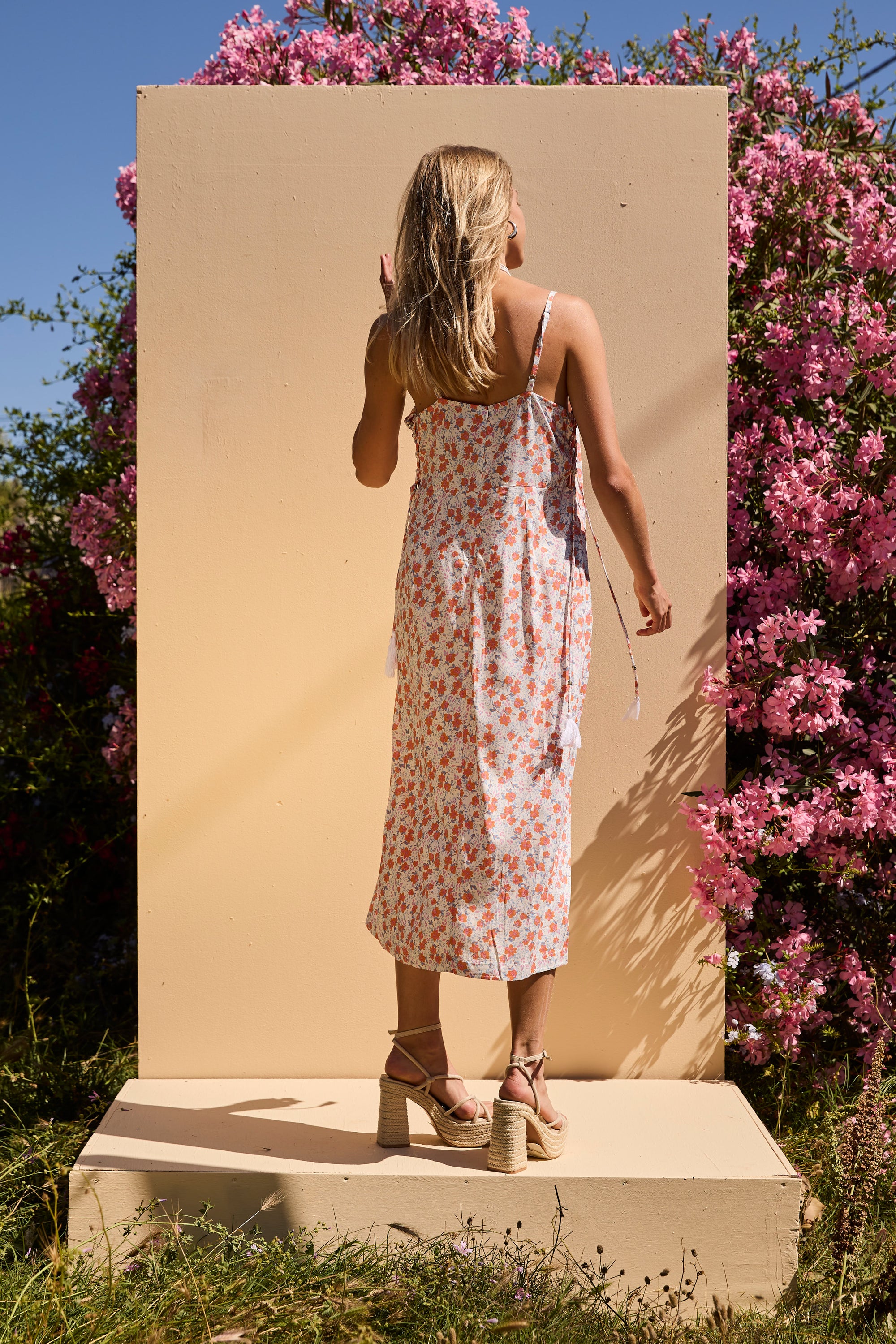 LENI long dress - White floral