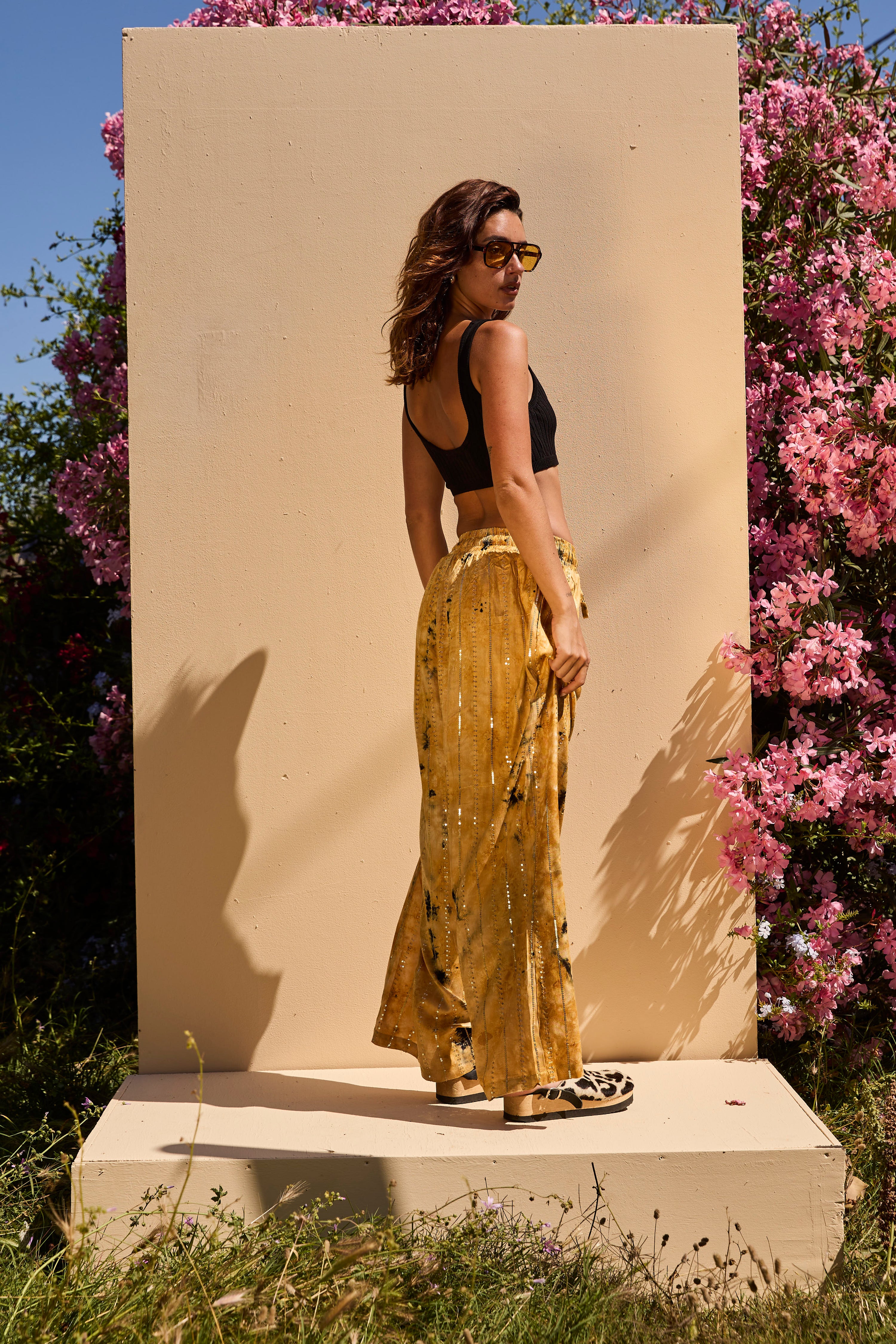 'Formentera' LOUNGE SET Trousers - Beige/Gold