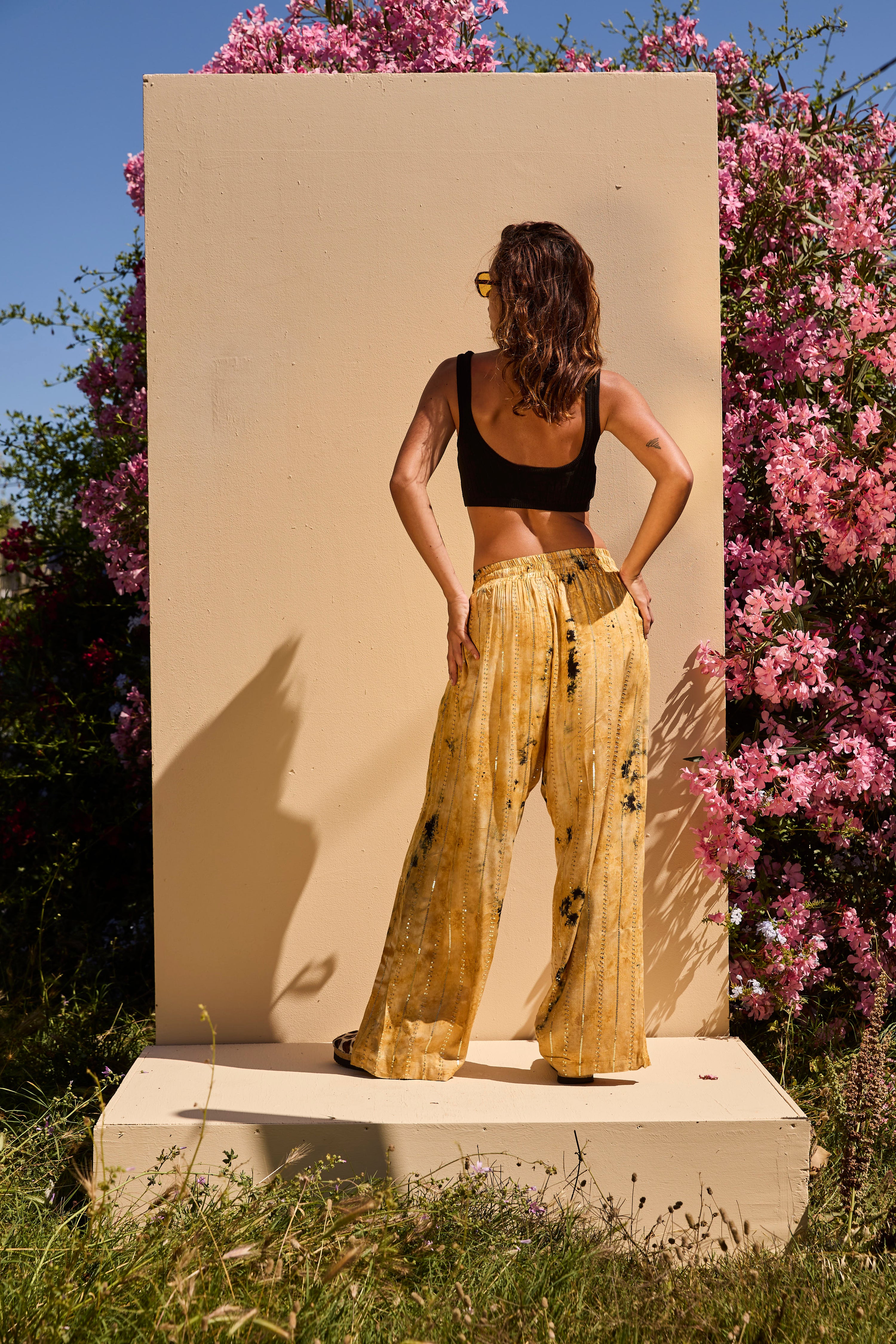 'Formentera' LOUNGE SET Trousers - Beige/Gold