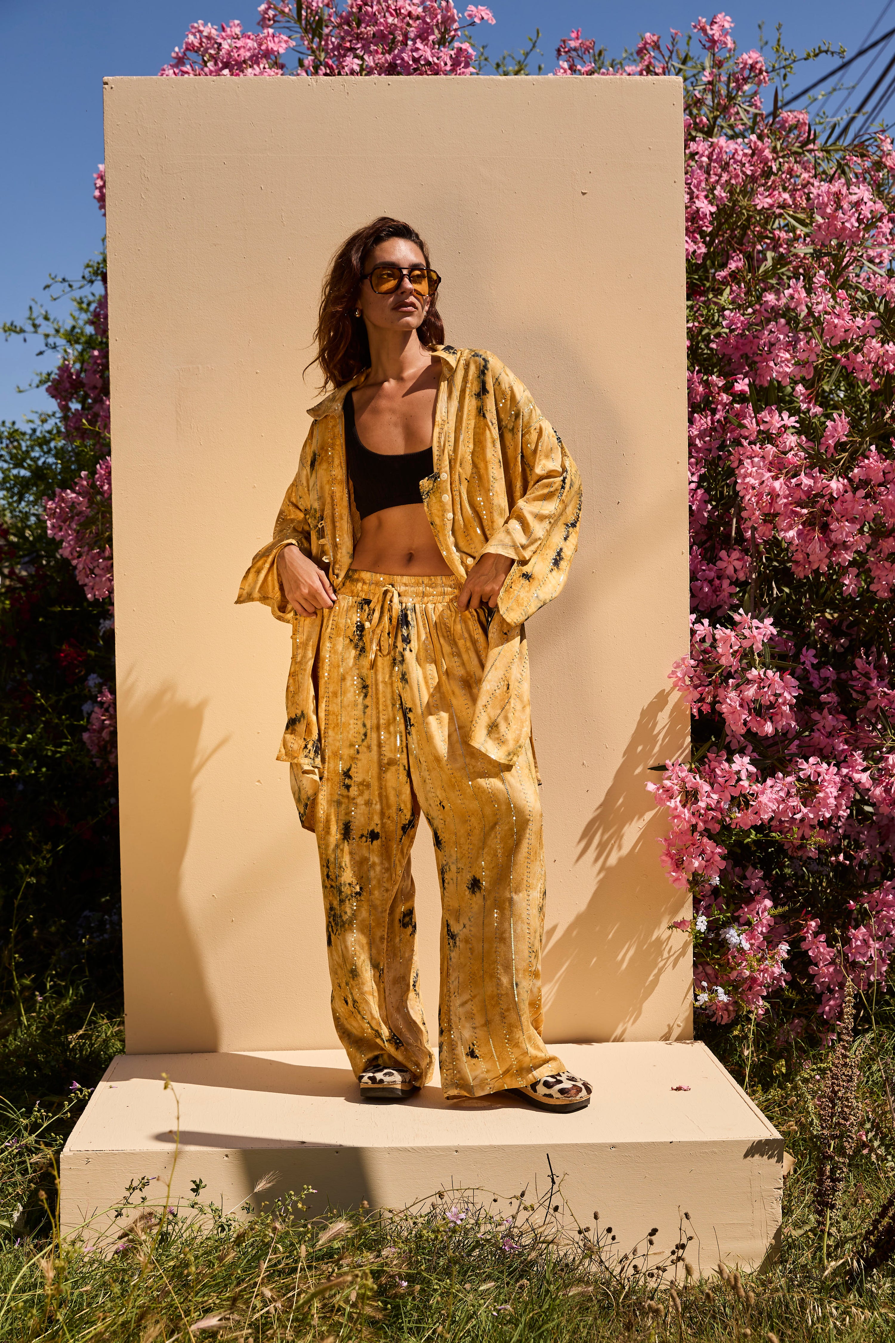 'Formentera' LOUNGE SET Shirt - Beige