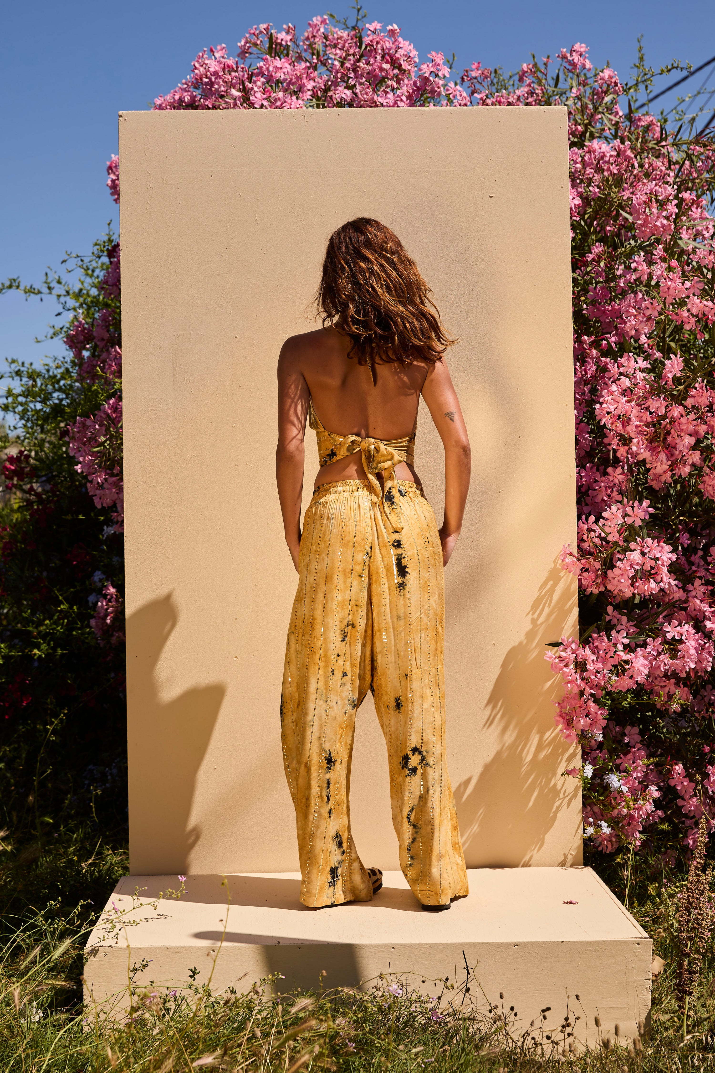 'Formentera' LOUNGE SET Crop Top - Beige/Gold