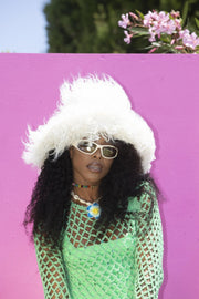 SHANTI Green Crochet Net Dress