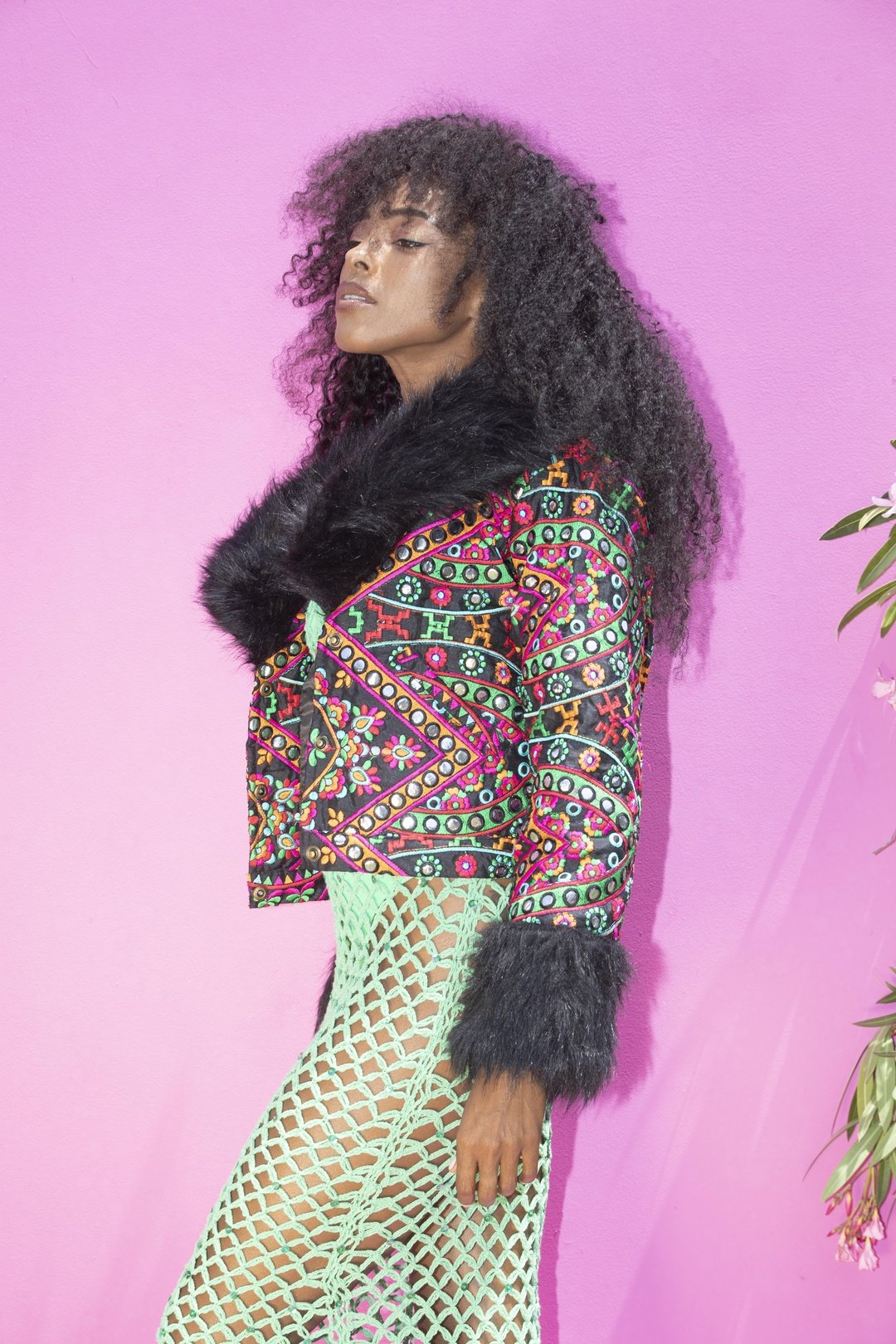 CAYOTE Afghan Bomber Jacket - Rainbow mirror
