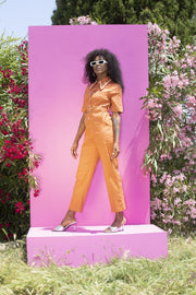 HEIDI Retro Jumpsuit - Tangerine