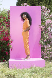 HEIDI Retro Jumpsuit - Tangerine