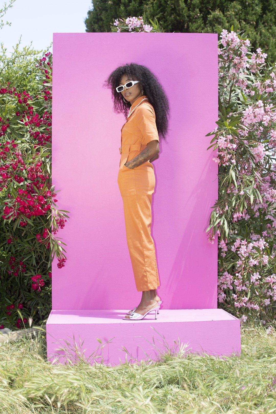 HEIDI Retro Jumpsuit - Tangerine