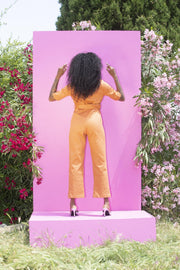 HEIDI Retro Jumpsuit - Tangerine