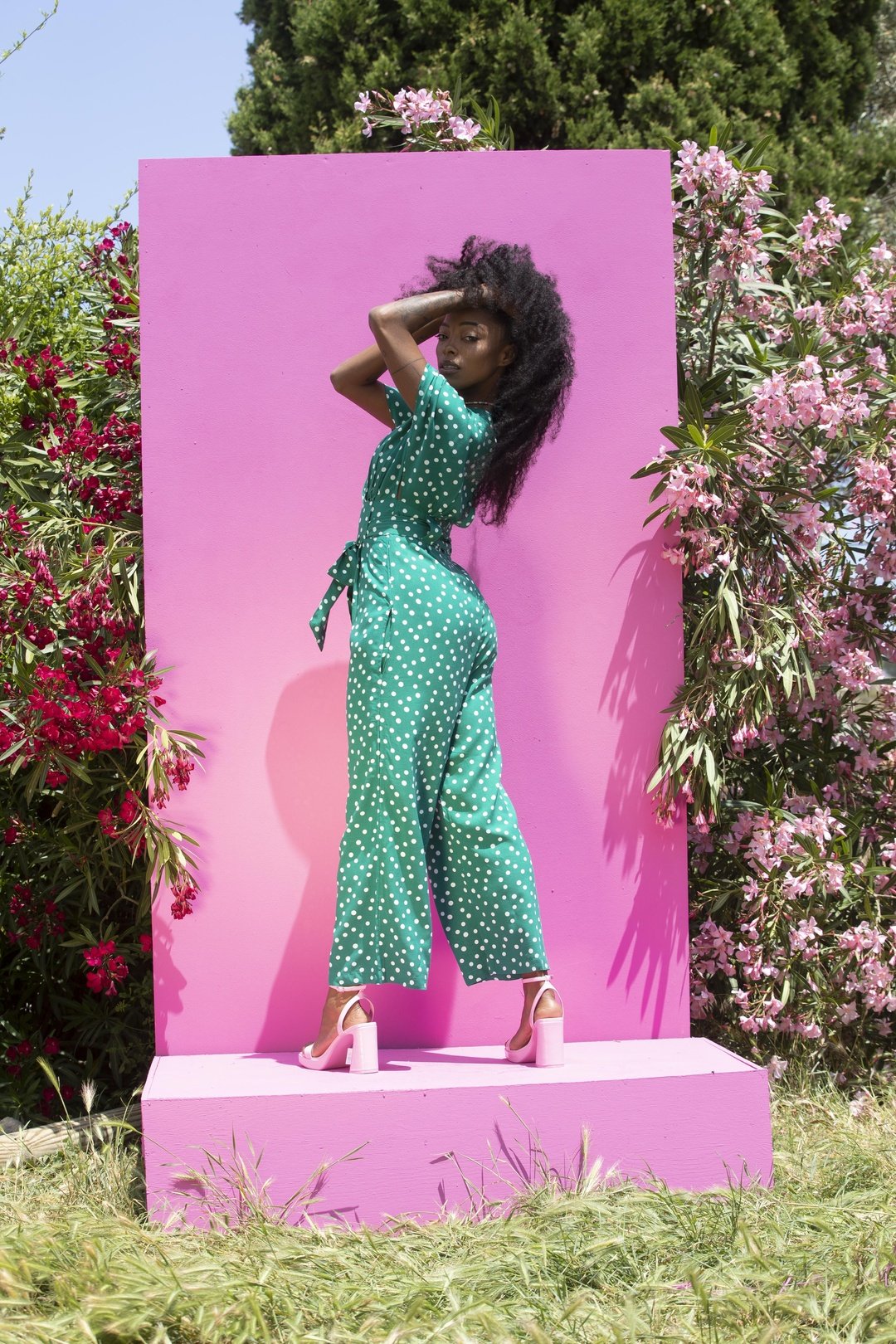 TINA Jumpsuit Jade polkadot