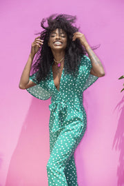 TINA Jumpsuit Jade polkadot