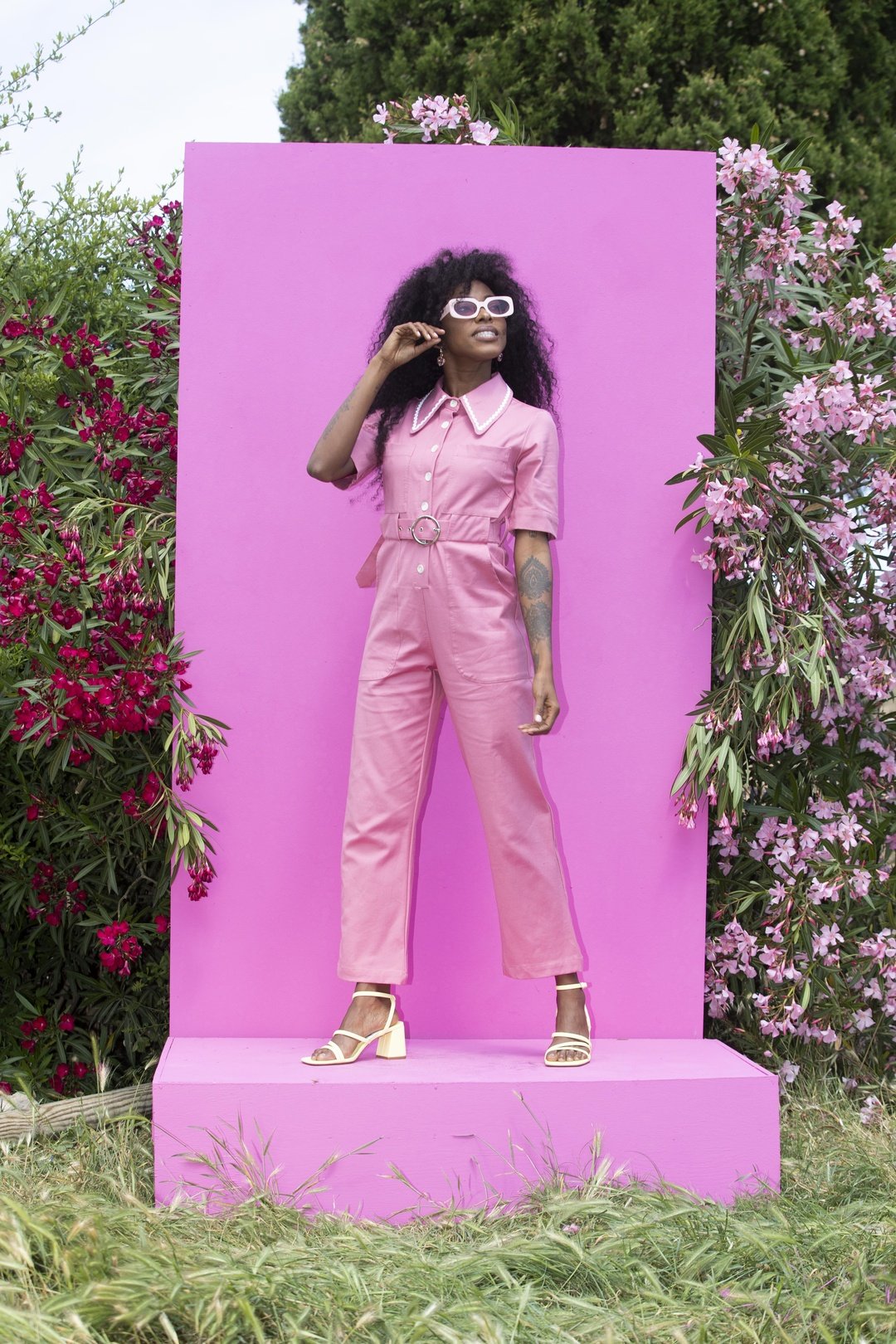 HEIDI Retro Jumpsuit - Pink