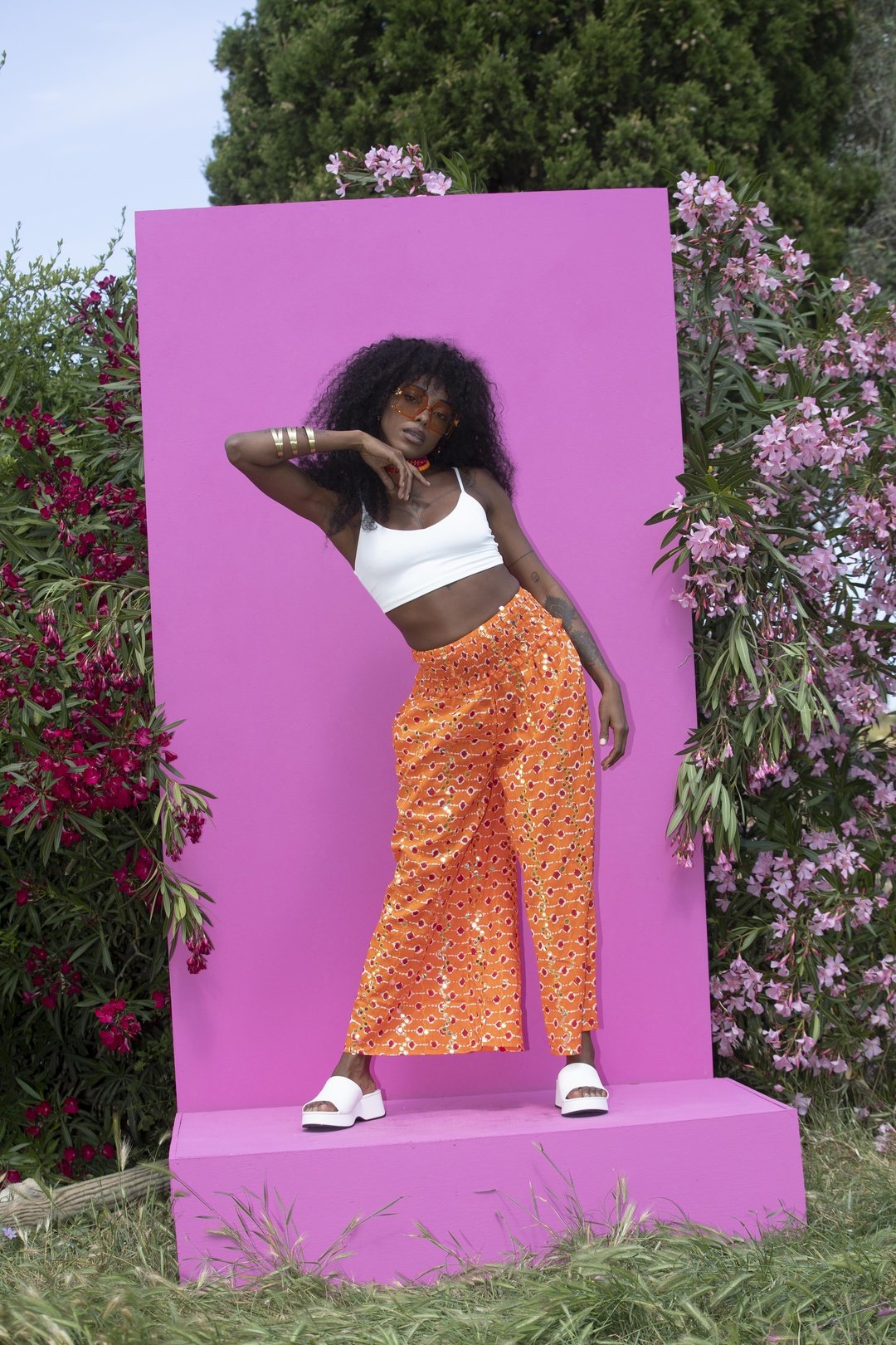 Wide Boi Pants - Orange Tiedye mirror