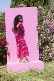 TINA Jumpsuit Hot Pink Mirror