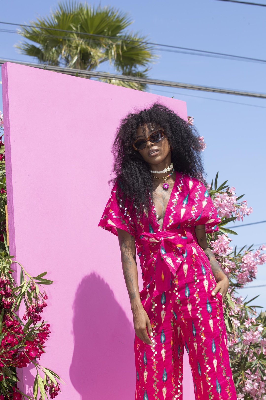 TINA Jumpsuit Hot Pink Mirror
