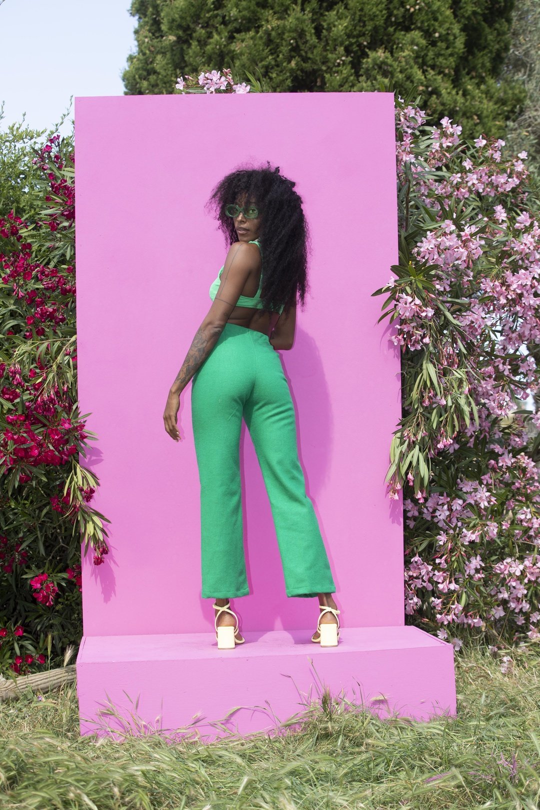 CLOUD 9 Flared 70's Pant - EMERALD