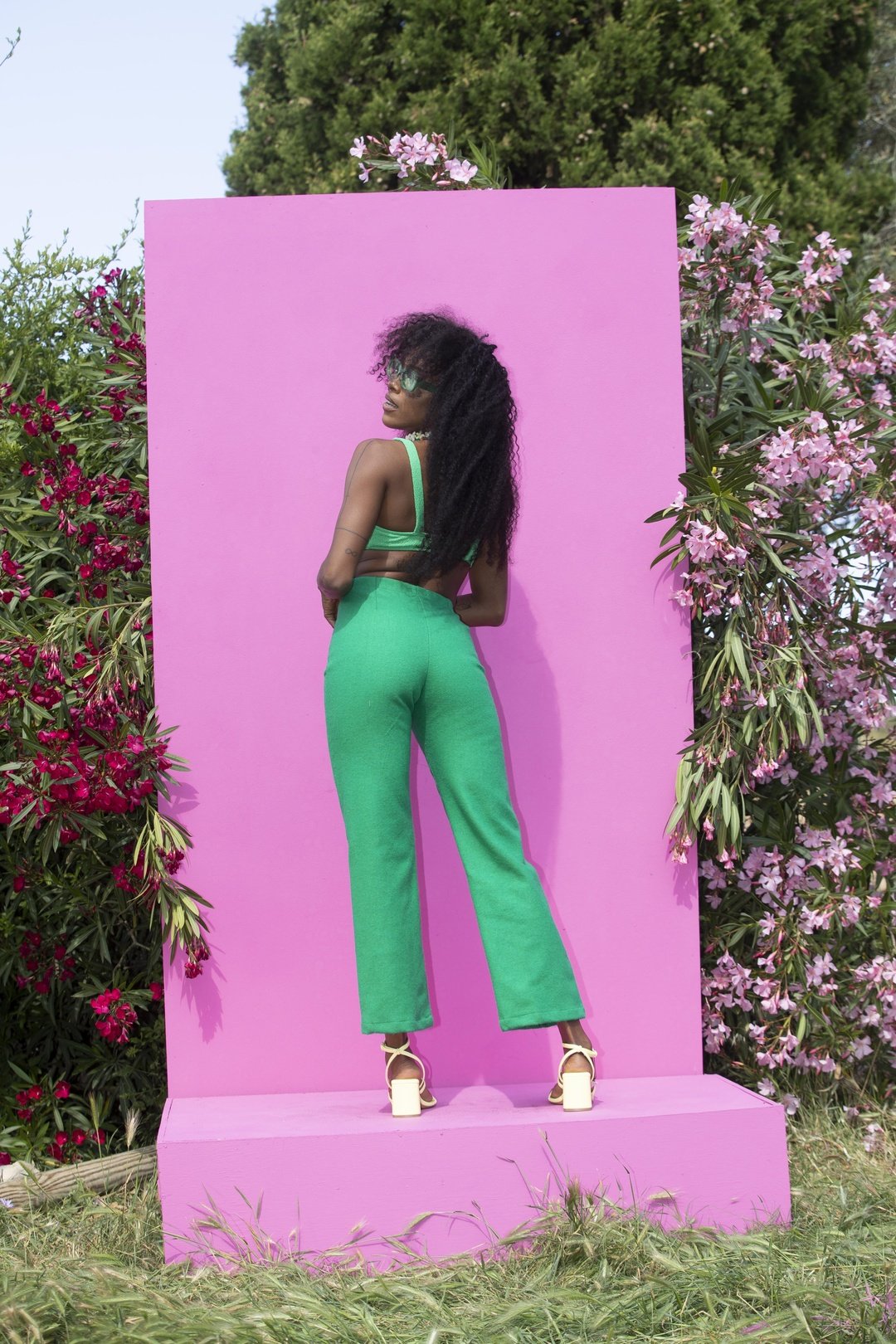 CLOUD 9 Flared 70's Pant - EMERALD