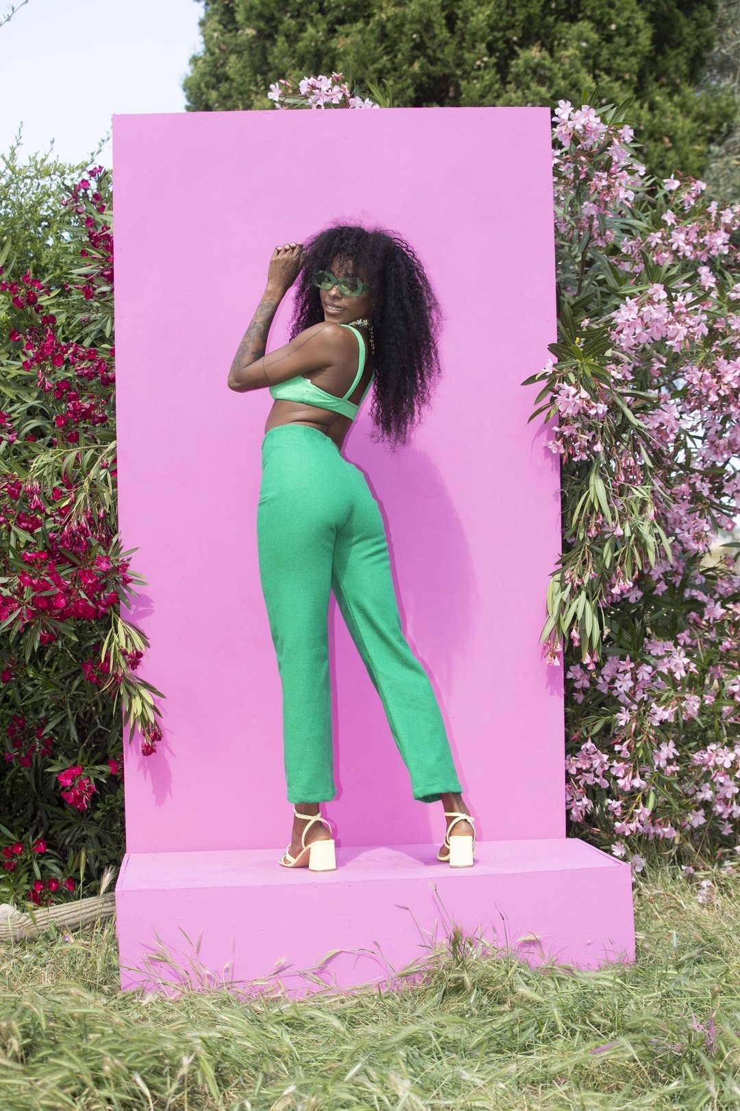 CLOUD 9 Flared 70's Pant - EMERALD