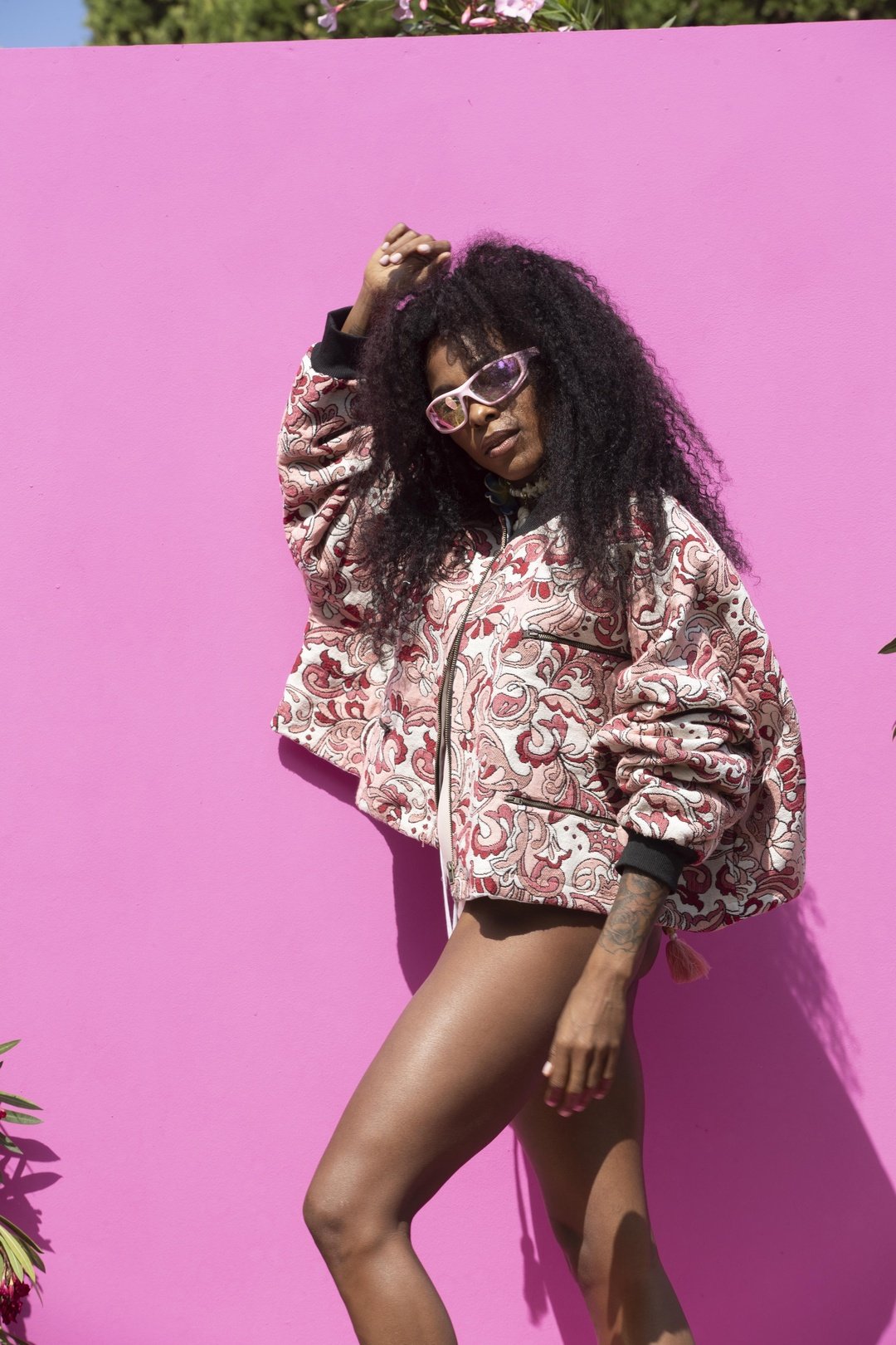 PAISLEY Bomber - Pink woven