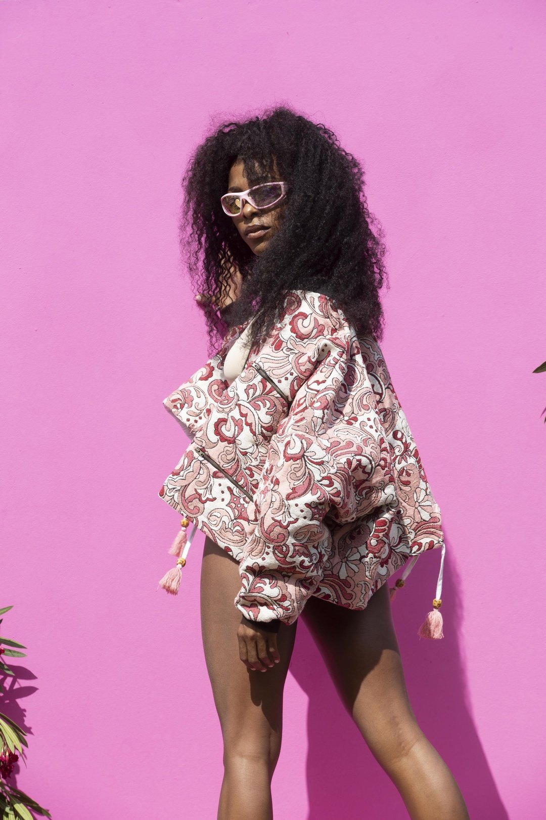 PAISLEY Bomber - Pink woven