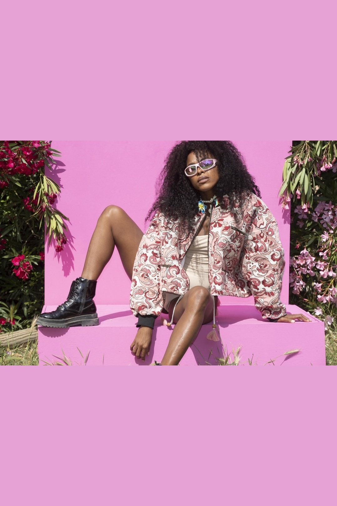 PAISLEY Bomber - Pink woven