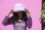 SHANTI Purple Crochet Net Dress