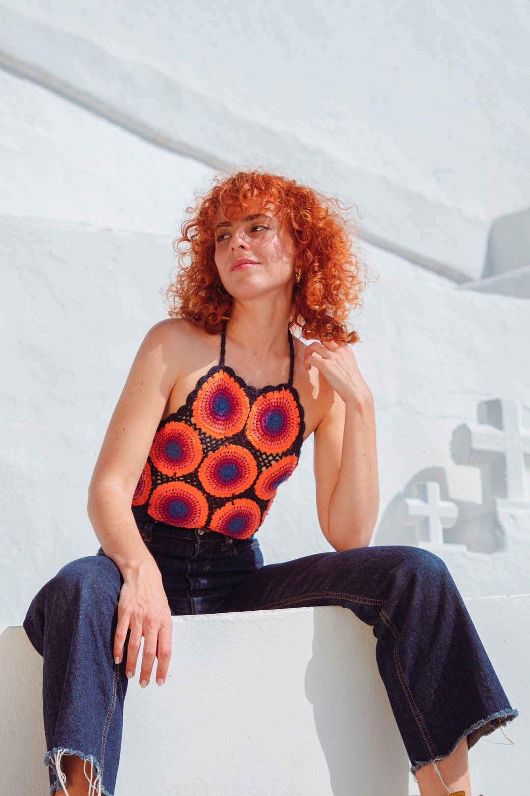 Woodstock Crochet Halter - Navy