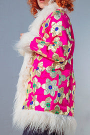 BONNIE Afghan Coat - Barbie Hot Pink