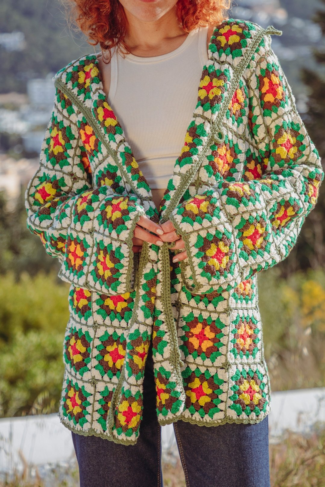 OZZIE granny square crochet hoodie