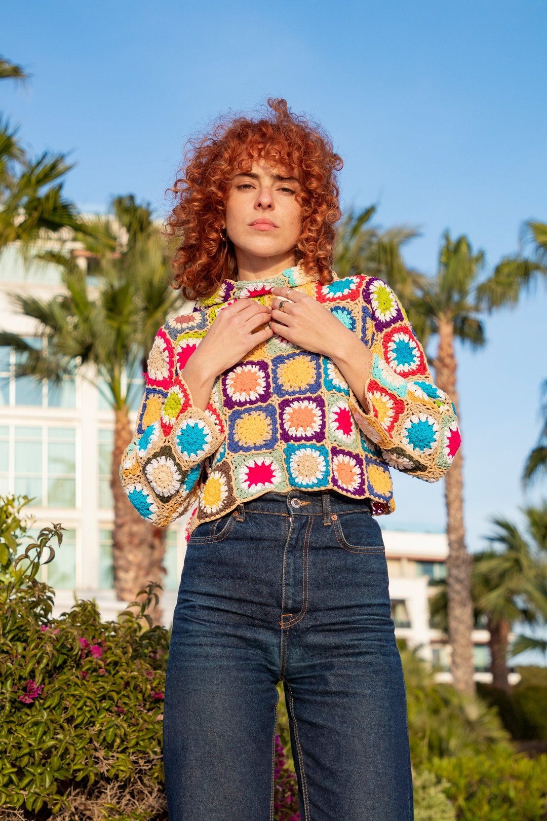 Shelly Floral Crochet Jumper - Cream