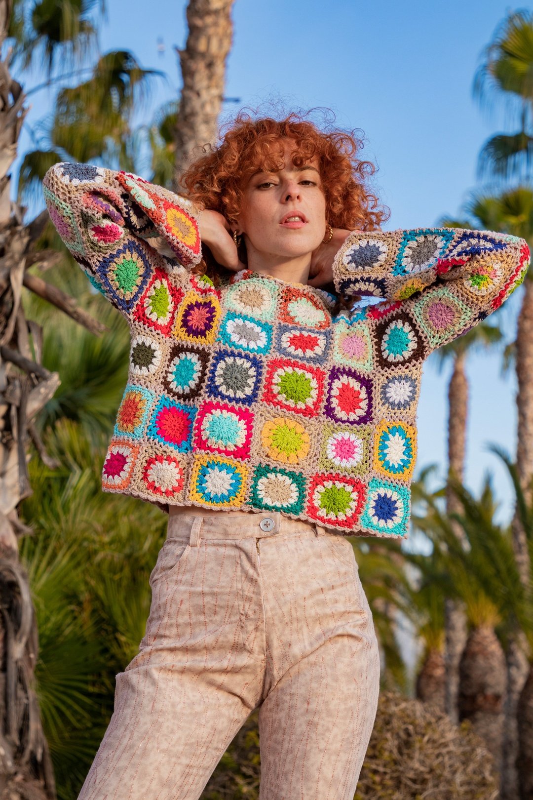 Shelly Floral Crochet Jumper - Cream