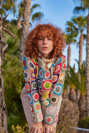 Shelly Floral Crochet Jumper - Cream