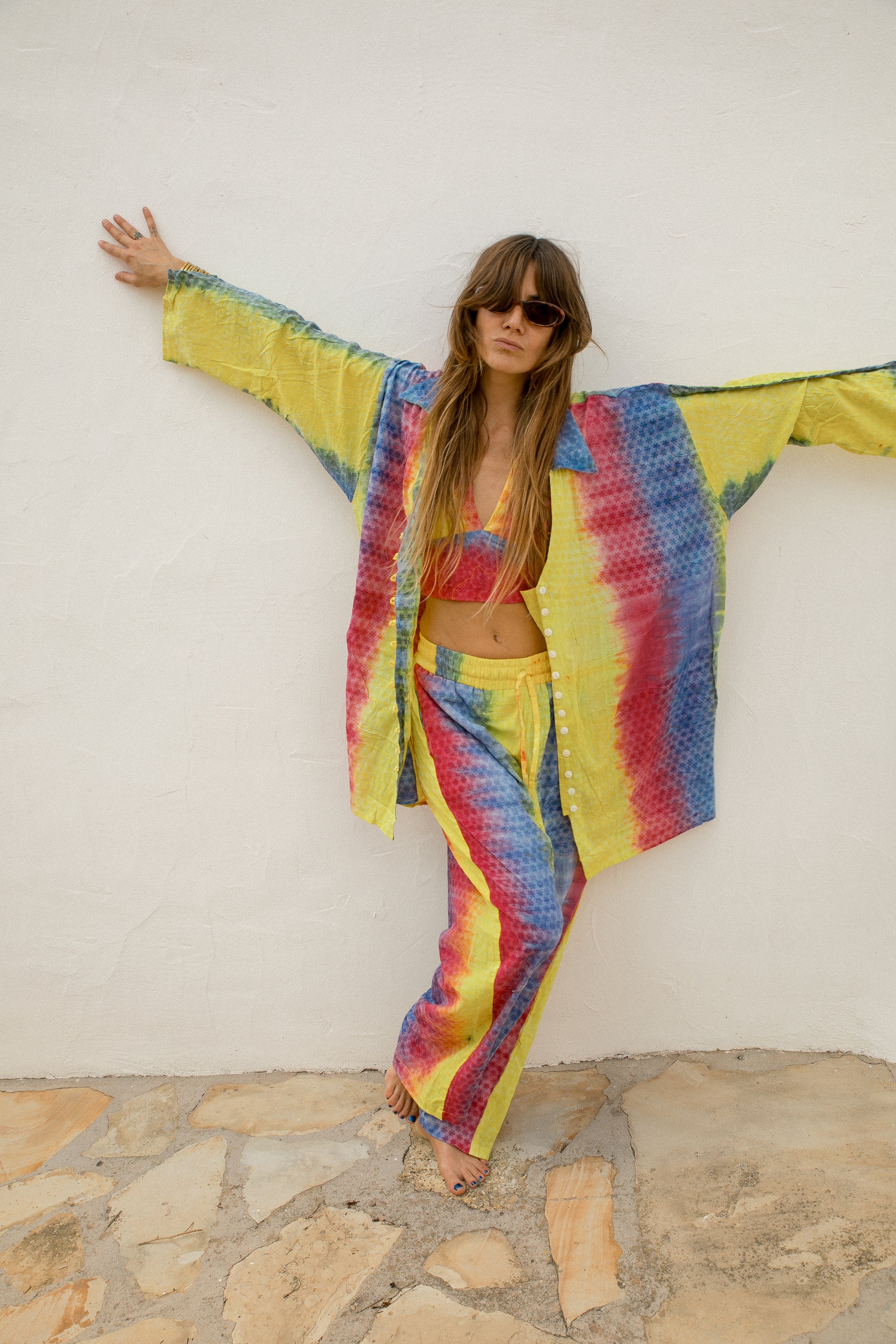 LOUNGE SET Shirt - Yellow Tye die