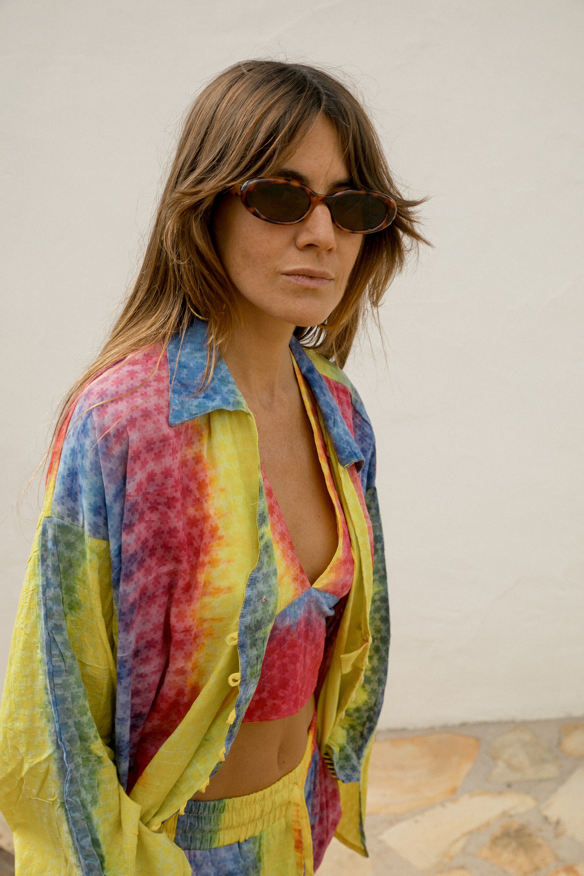 LOUNGE SET Shirt - Yellow Tye die