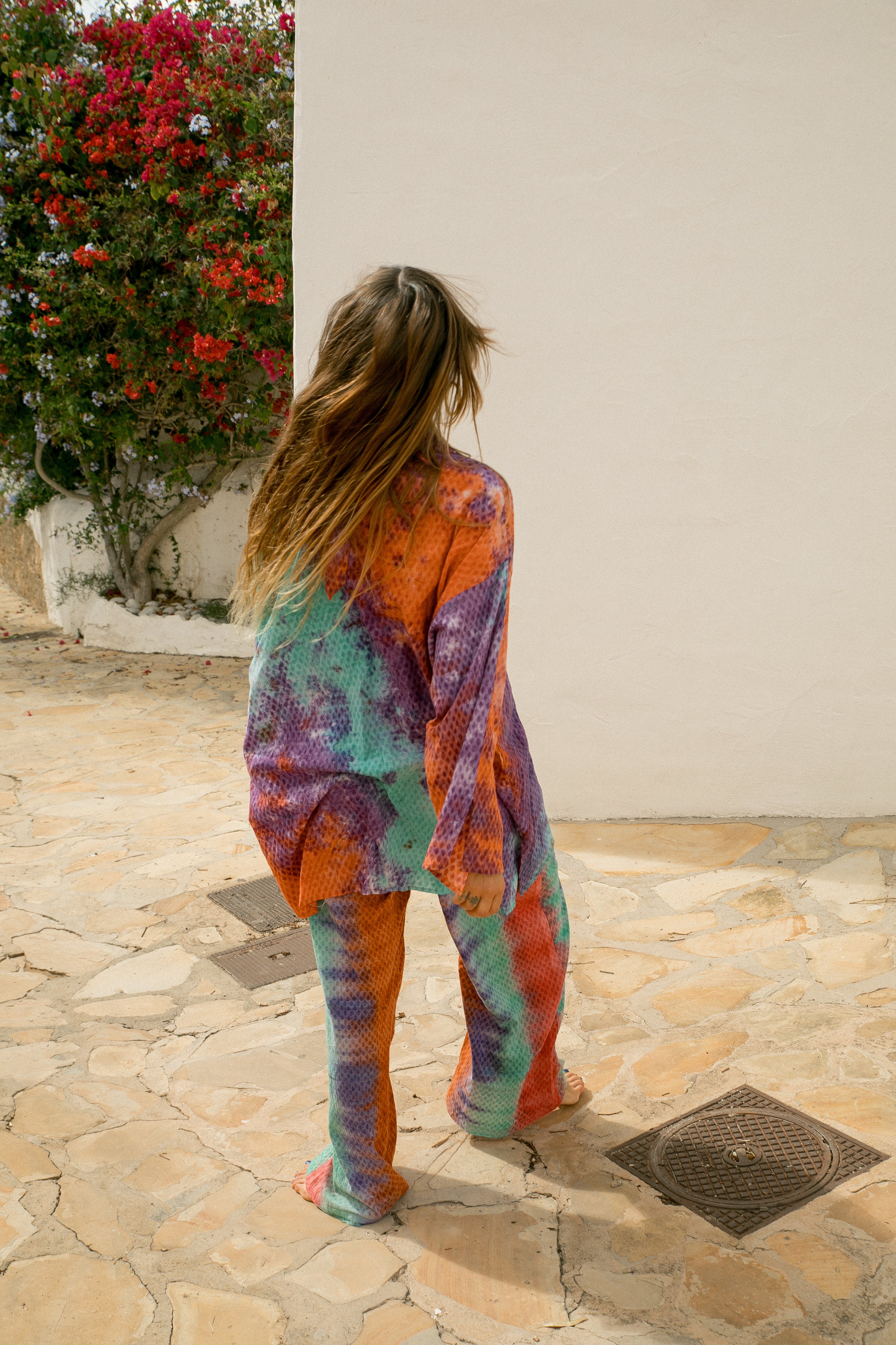 LOUNGE SET Shirt - Rainbow tiedye