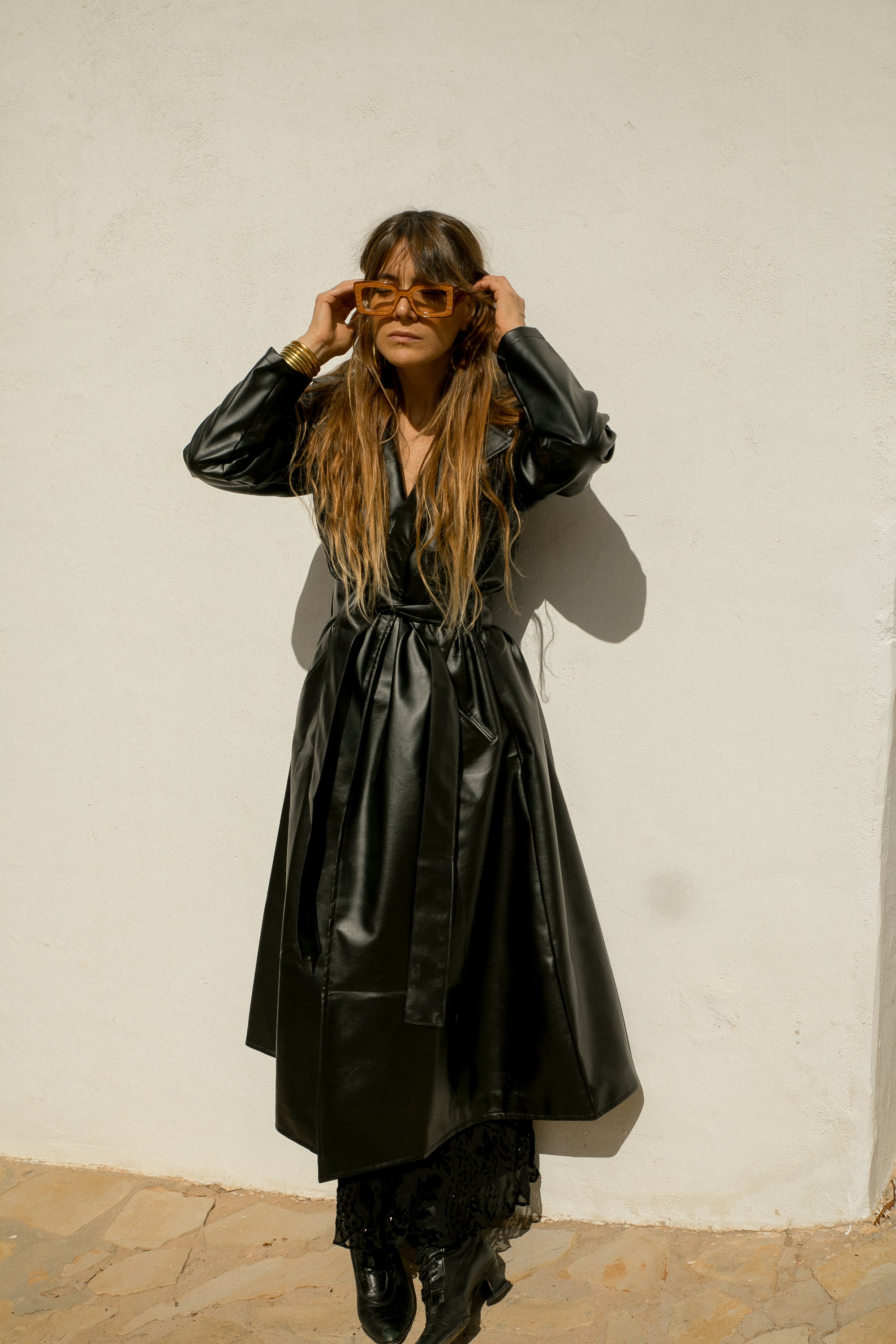 The Neo Pleather coat - Black