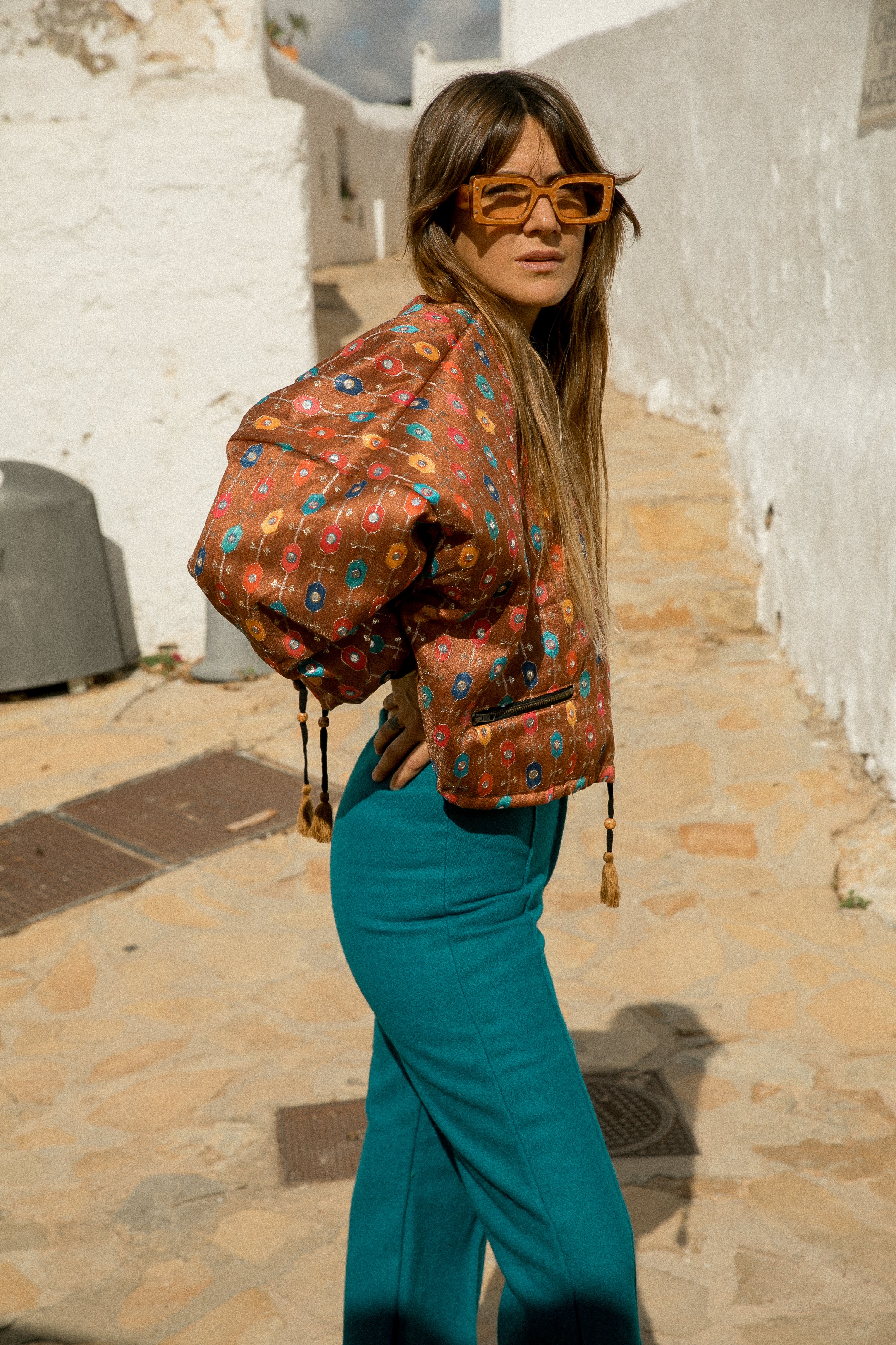 JANA Bomber - Brown Rainbow Mirror