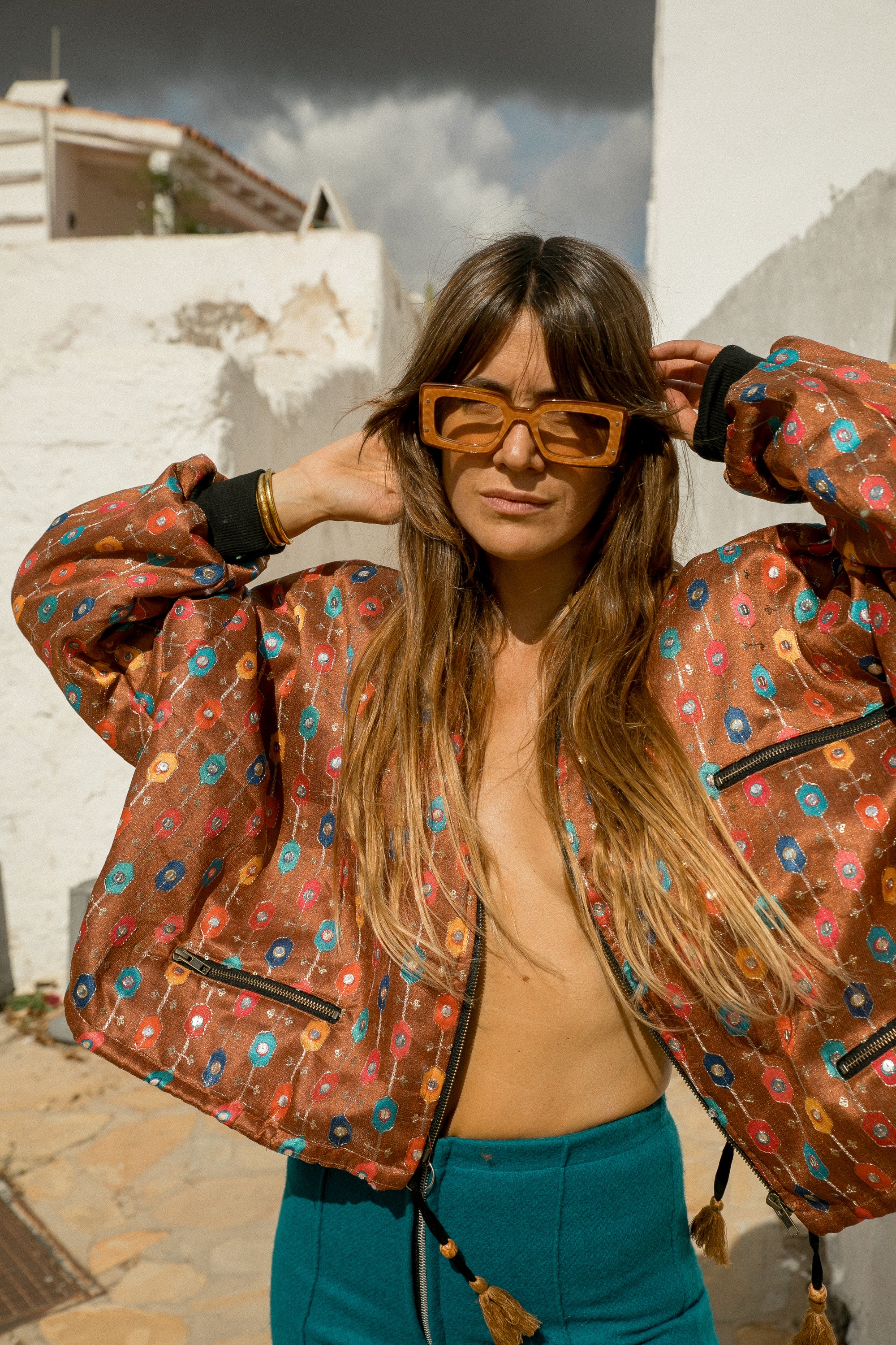 JANA Bomber - Brown Rainbow Mirror