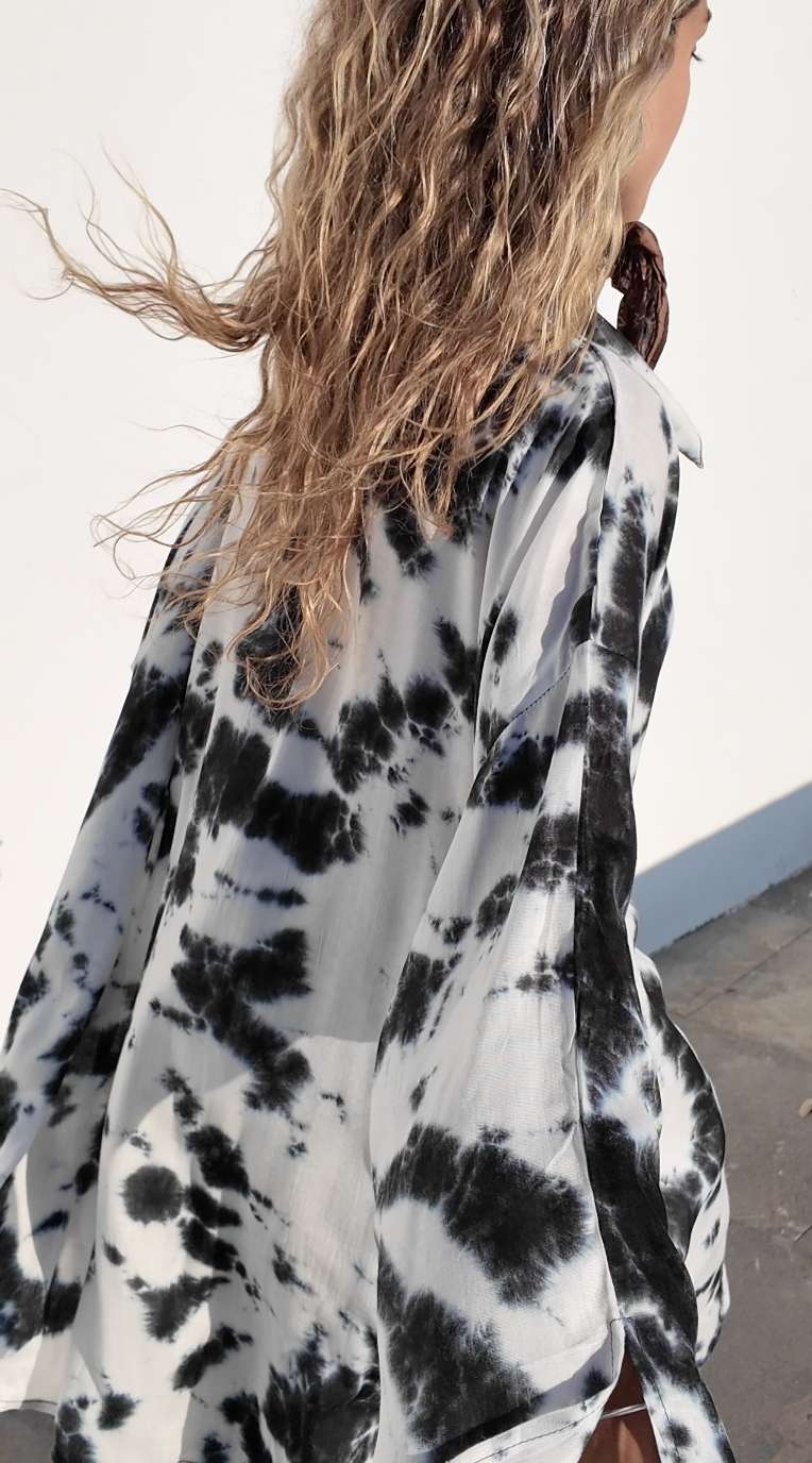 'Rosello ' LOUNGE SET Shirt - White/Black