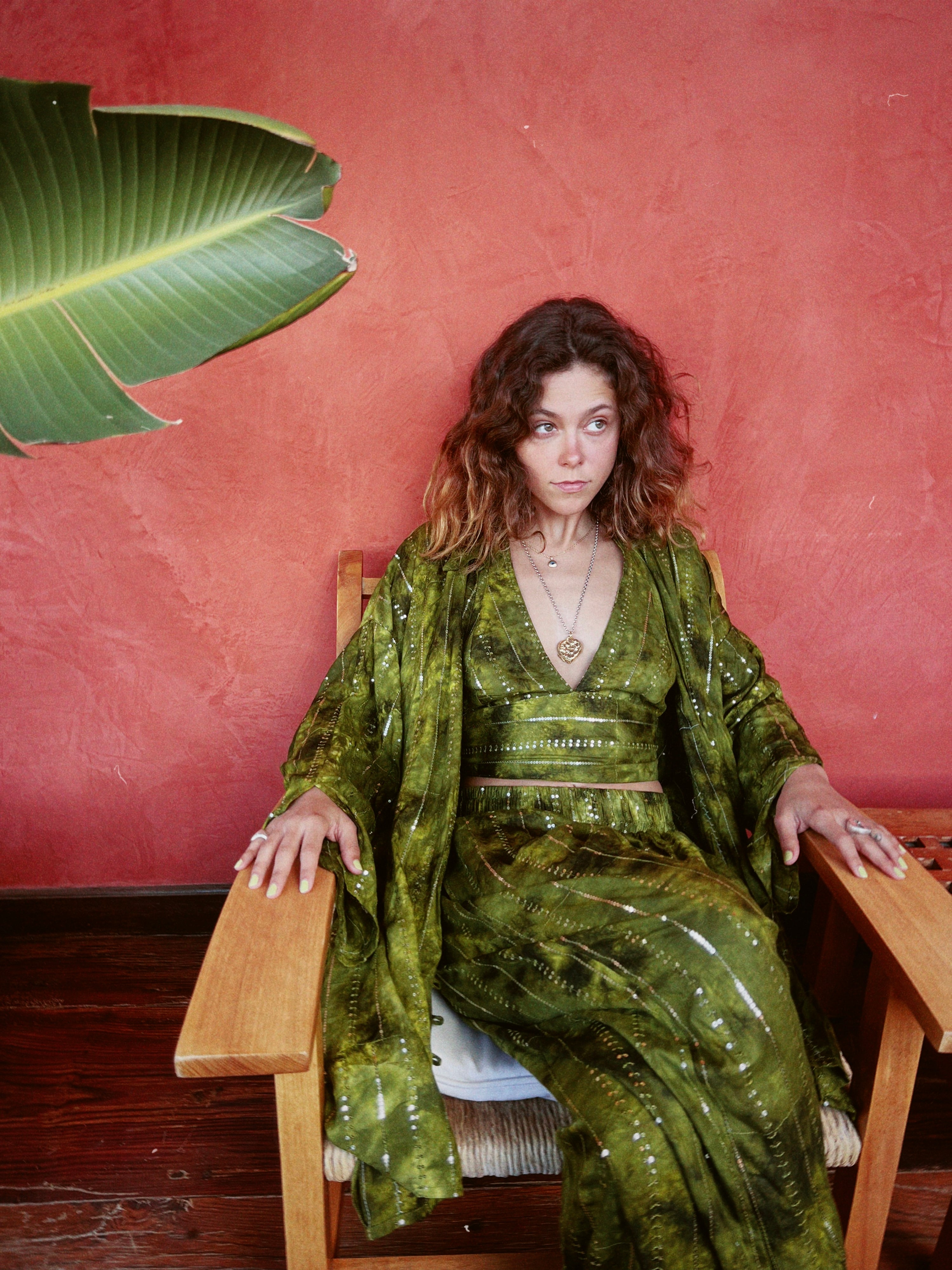 'Es Vedra'  LOUNGE SET Shirt - Green