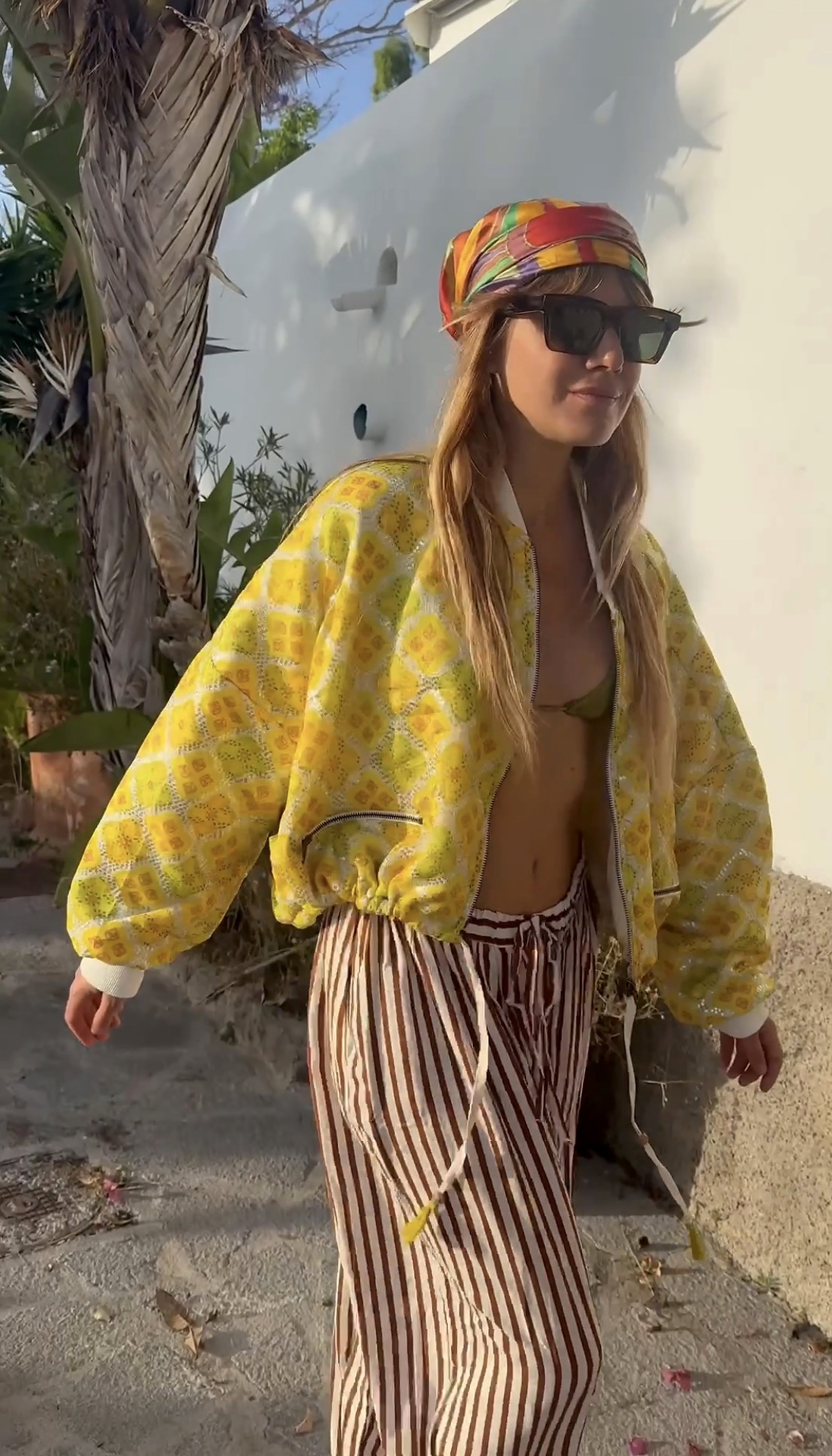 DION Embellished Cropped Bomber Jacket – Sunshine Yellow