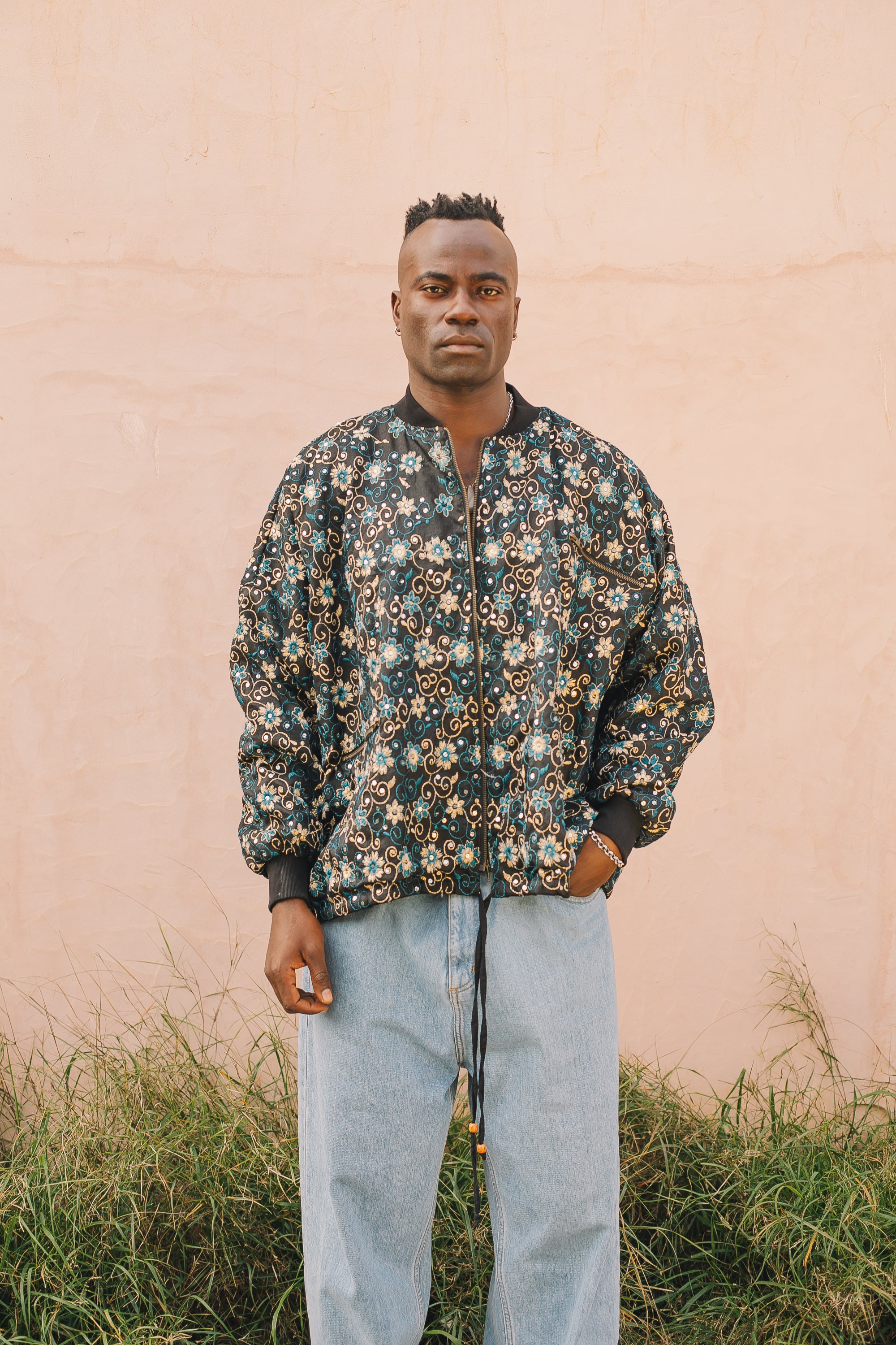 Noah Bomber Jacket Black Flower