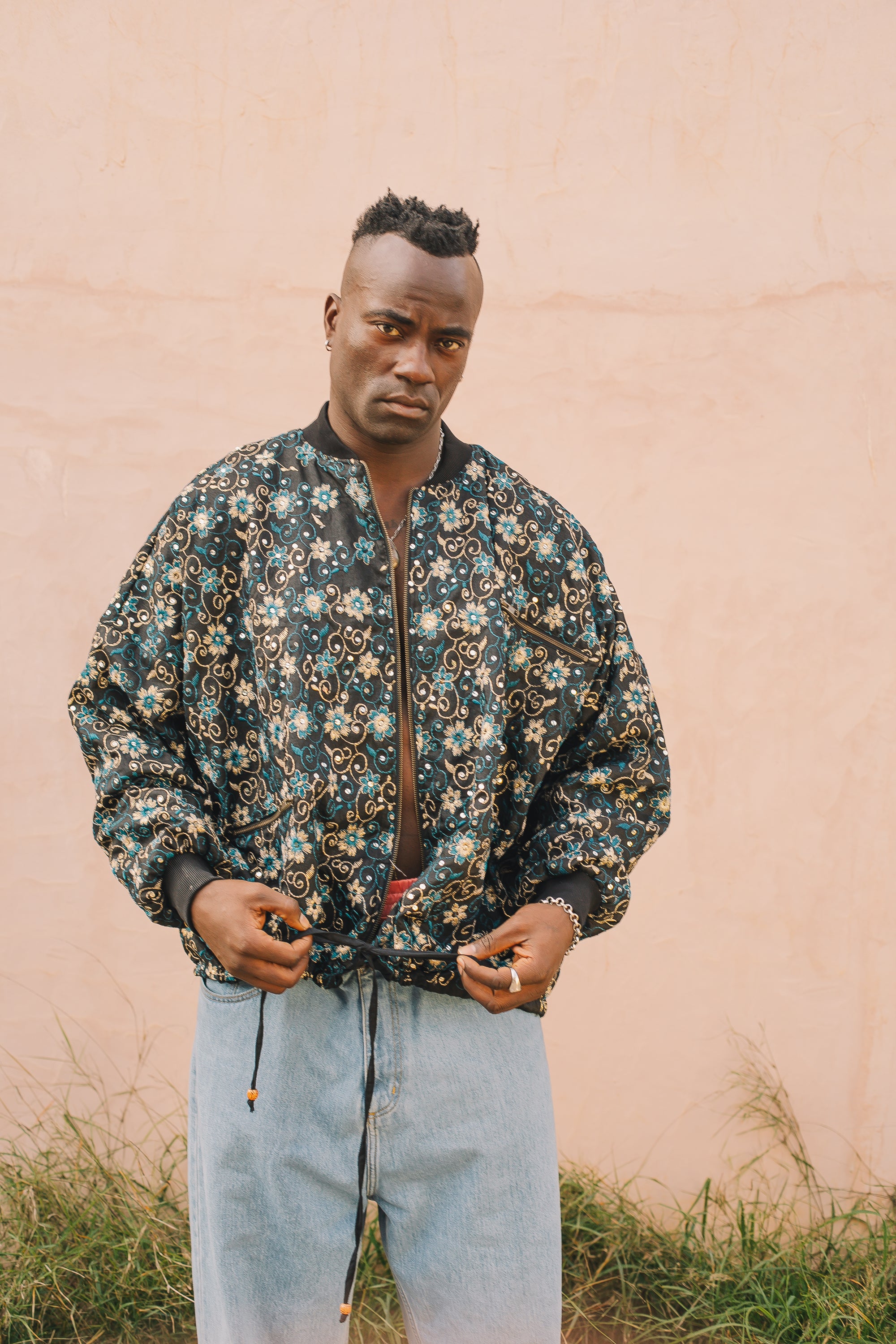Noah Bomber Jacket Black Flower