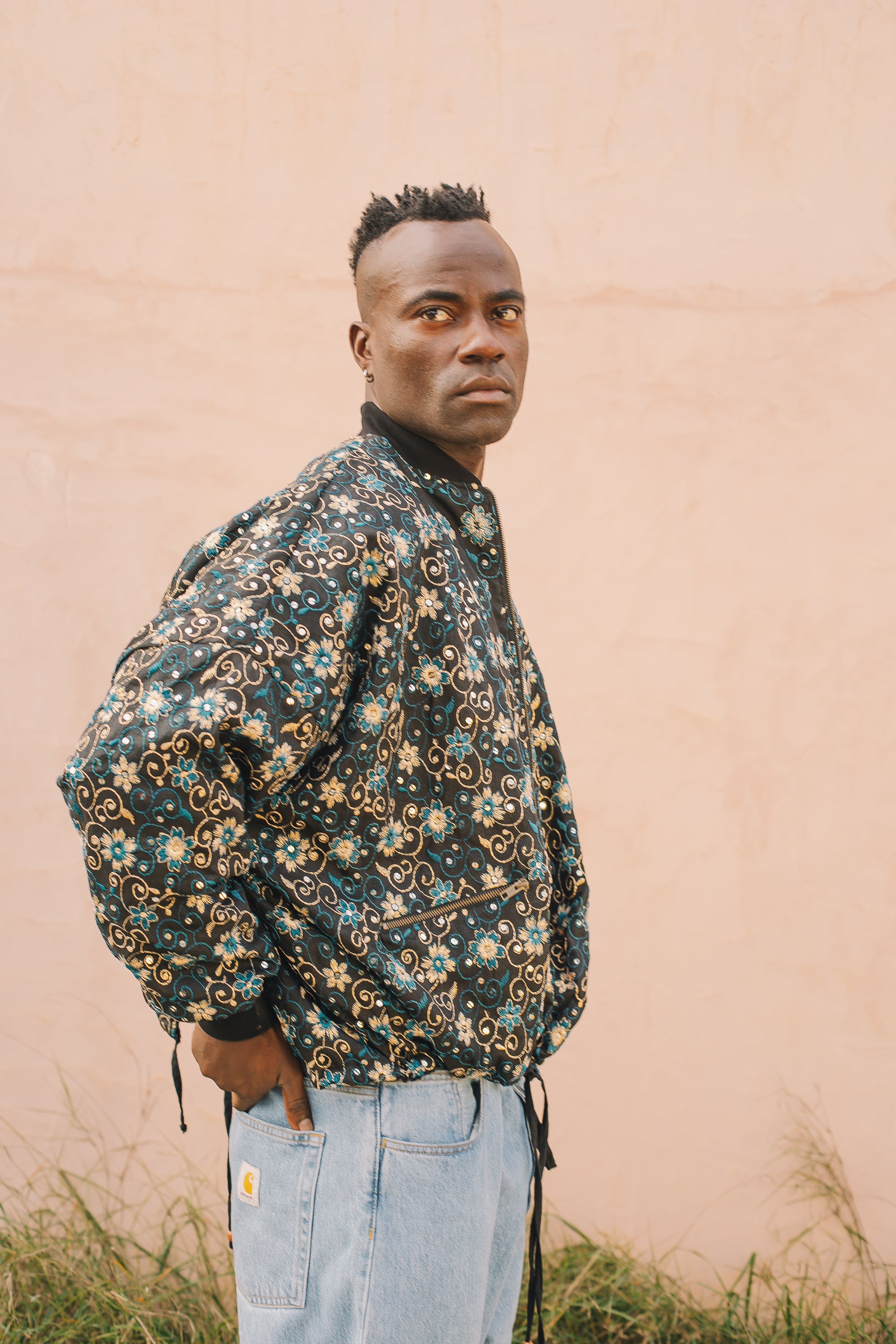 Noah Bomber Jacket Black Flower