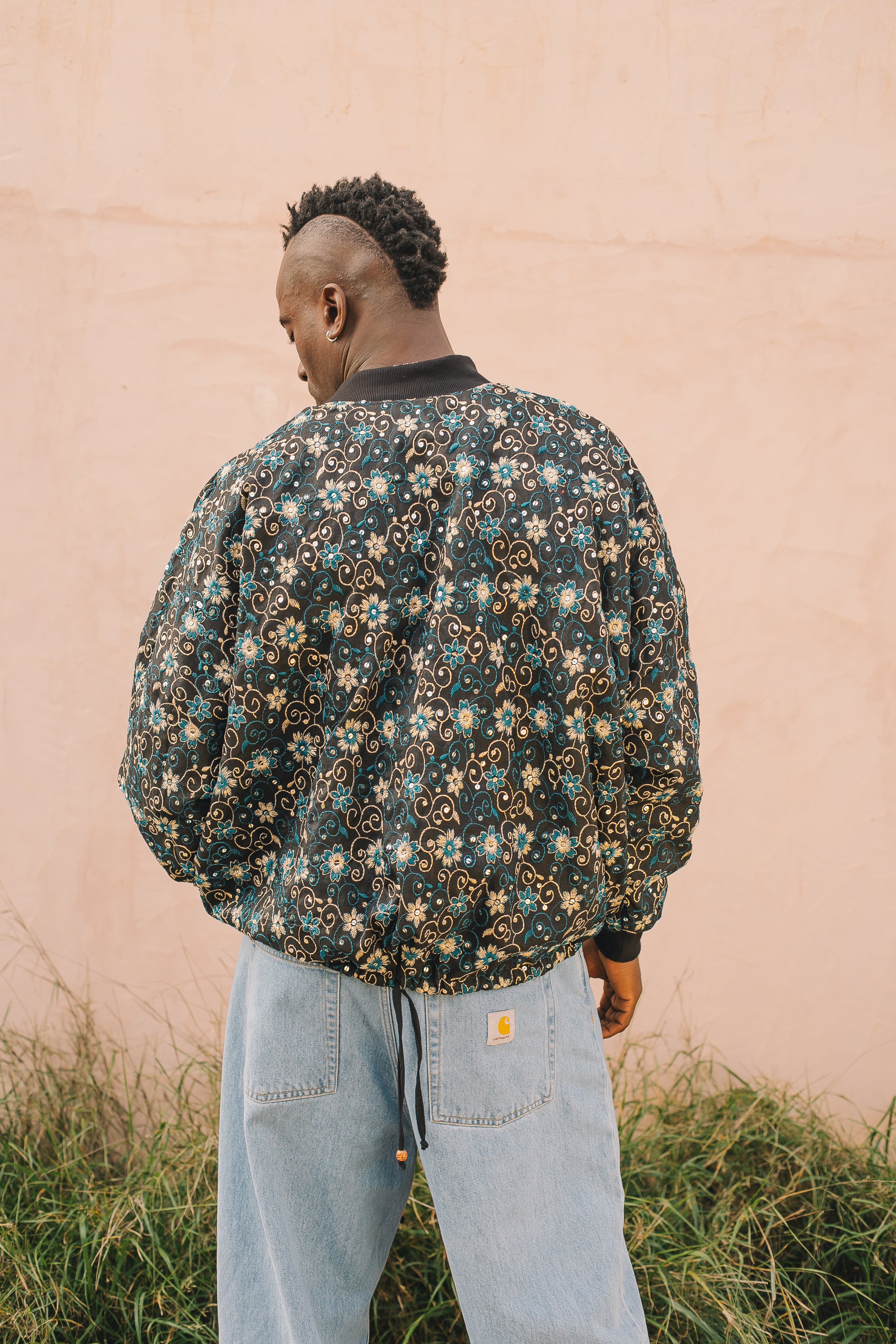 Noah Bomber Jacket Black Flower