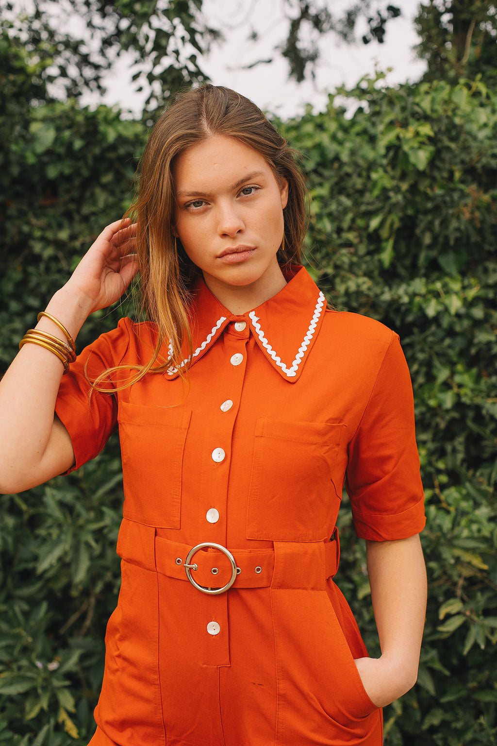 HEIDI Retro Jumpsuit - Burnt Orange