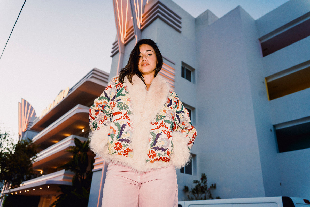 Bridget Rose Floral Cropped Jacket