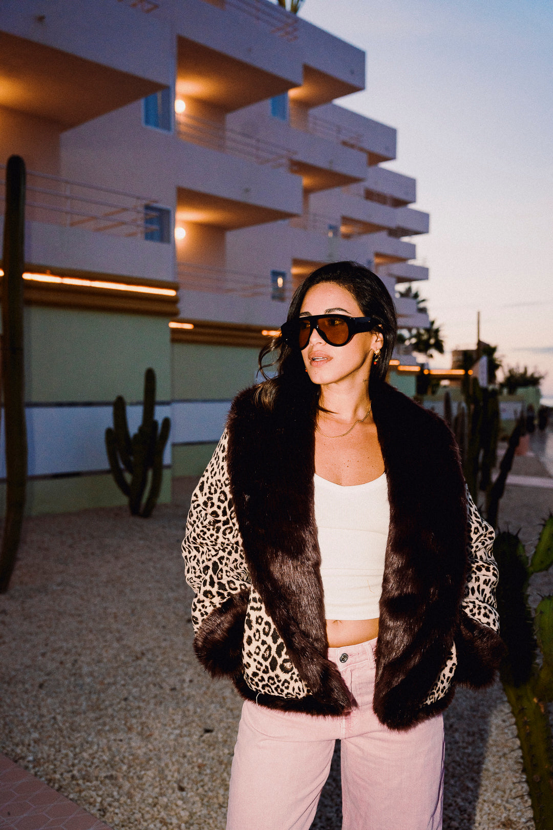 Roxy Leopard Penny Lane Cropped Jacket