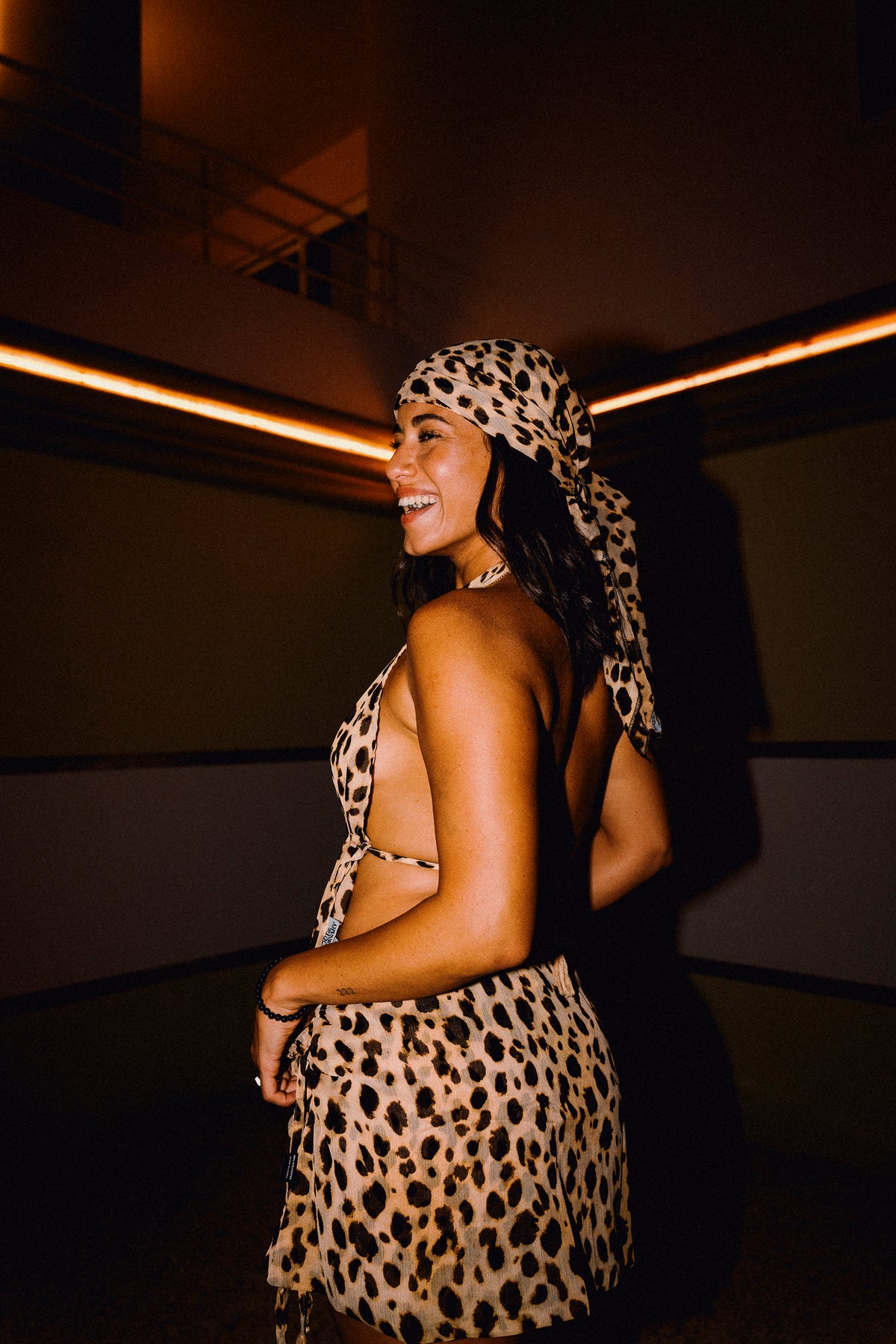CHICHI Cheetah Tie-Side Mini Skirt